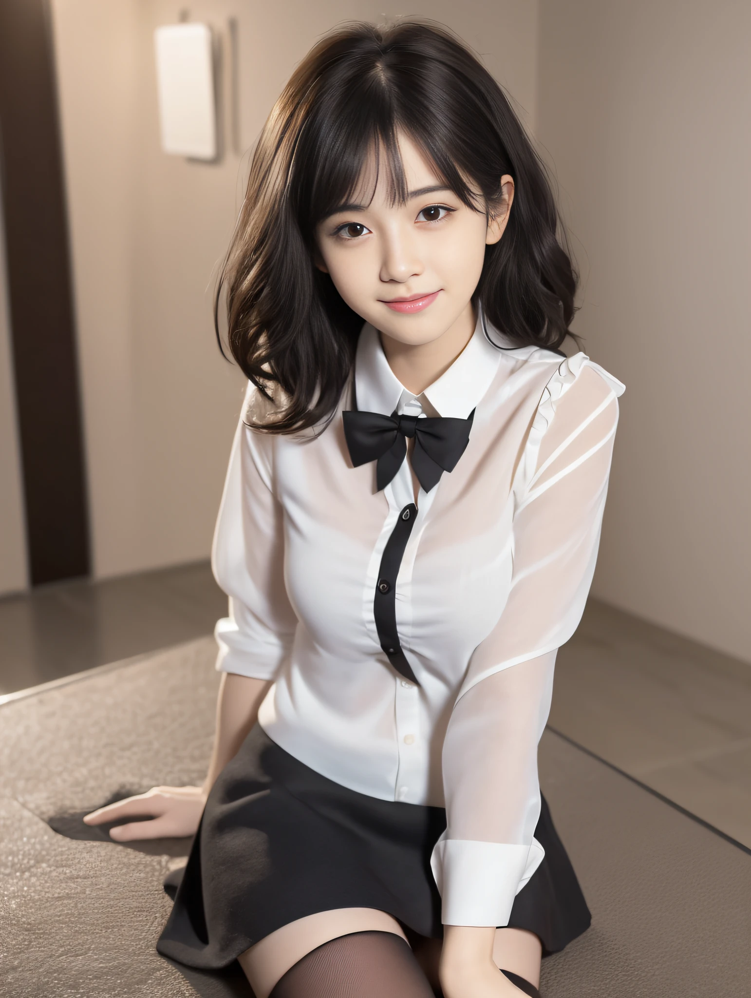 there is a woman wearing glasses and a white shirt, with glasses, 奈良美智, reluvy5213, with glasses on, taken with canon 8 0 d, taken with canon eos 5 d, wearing in shirt, open shirt, wearing a blouse, chiho, taken with canon eos 5 d mark iv