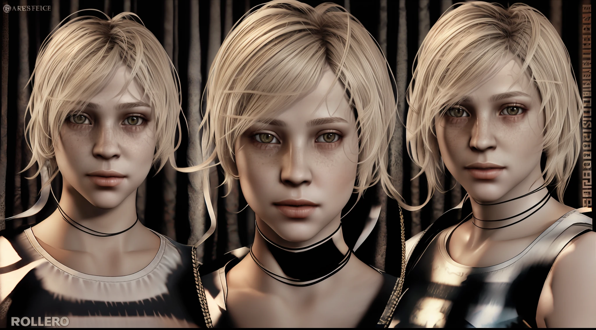 ((Best quality)), ((masterpiece)), (detailed:1.4), 3D, an image of a beautiful female,HDR (High Dynamic Range),Ray Tracing,NVIDIA RTX,Super-Resolution,Unreal 5,Subsurface scattering,PBR Texturing,Post-processing,Anisotropic Filtering,Depth-of-field,Maximum clarity and sharpness,Multi-layered textures,Albedo and Specular maps,Surface shading,Accurate simulation of light-material interaction,Perfect proportions,Octane Render,Two-tone lighting,Wide aperture,Low ISO,White balance,Rule of thirds,8K RAW,SH3_Heather,heather mason,cheryl mason,videogame character