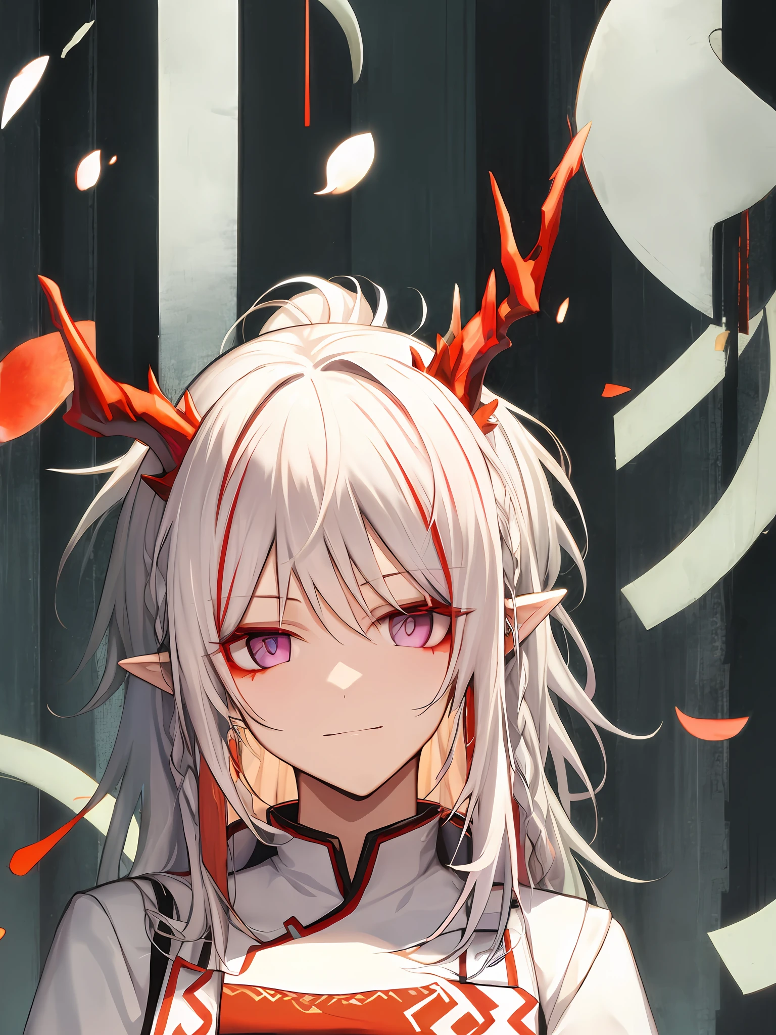 White hair and red eyes