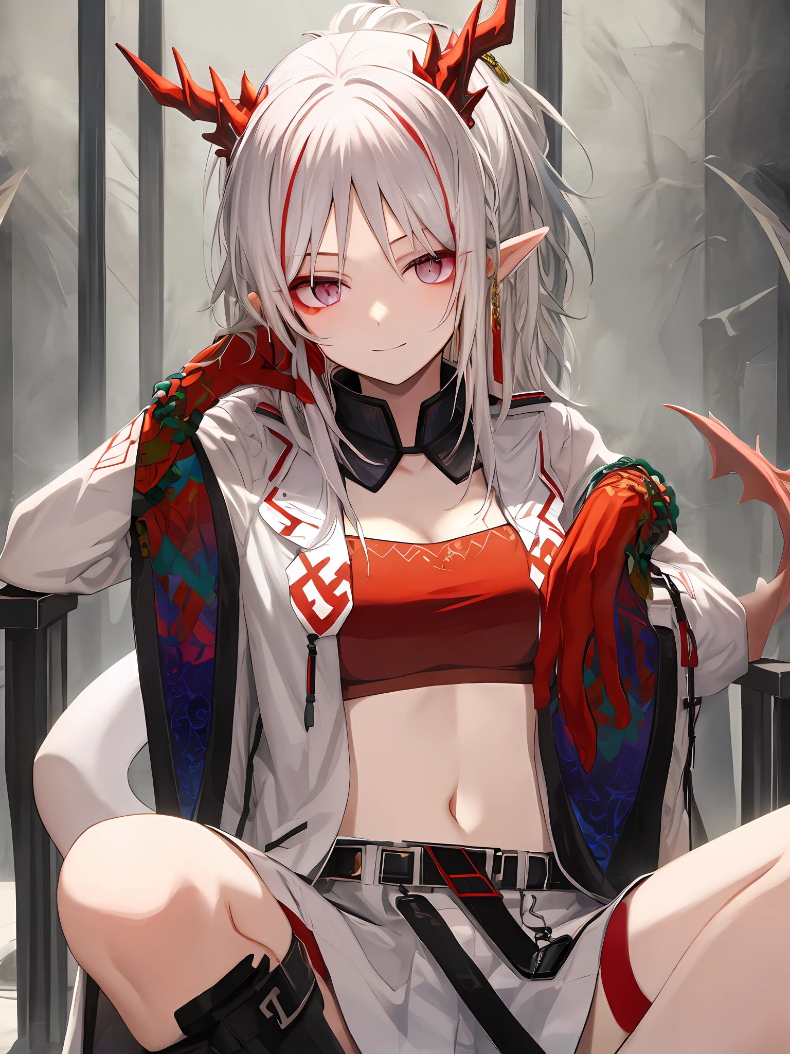 White hair and red eyes