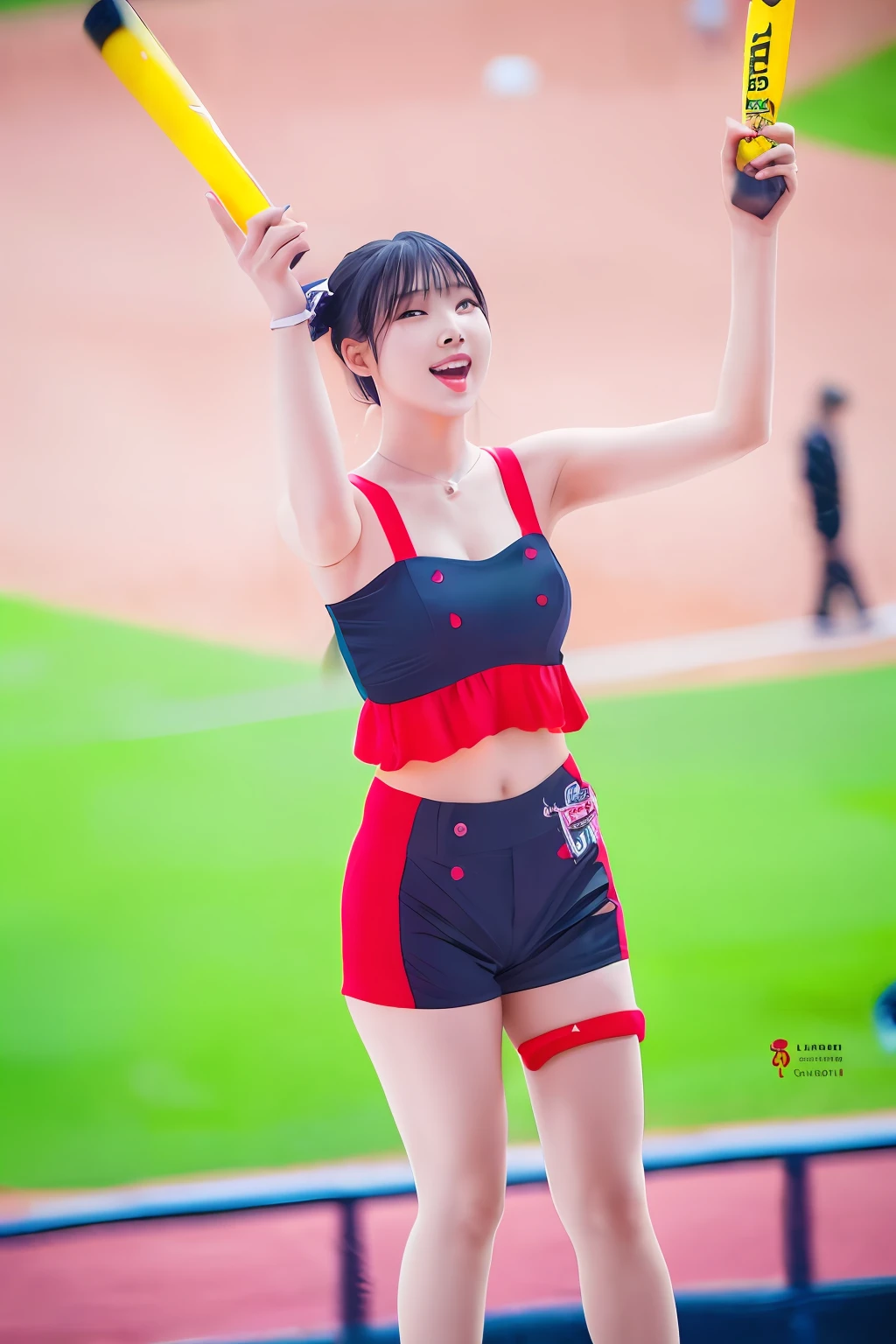 araffe woman holding a bat in a baseball stadium, jaeyeon nam, tzuyu from twice, bae suzy, sun yunjoo, taejune kim, korean idol, iu, park ji-min, captured on canon eos r 6, lee ji-eun, lee ji - eun, roseanne park of blackpink, heonhwa choe, jia