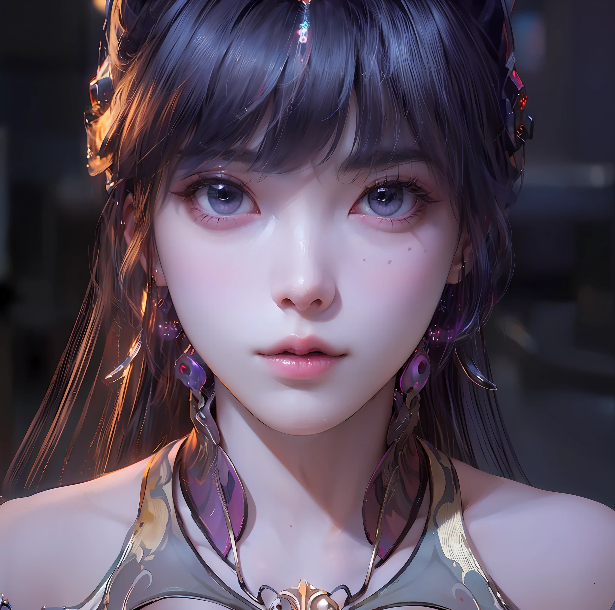 ((Best quality)), ((masterpiece)), (detailed:1.4), 3D, an image of a beautiful cyberpunk female,HDR (High Dynamic Range),Ray Tracing,NVIDIA RTX,Super-Resolution,Unreal 5,Subsurface scattering,PBR Texturing,Post-processing,Anisotropic Filtering,Depth-of-field,Maximum clarity and sharpness,Multi-layered textures,Albedo and Specular maps,Surface shading,Accurate simulation of light-material interaction,Perfect proportions,Octane Render,Two-tone lighting,Wide aperture,Low ISO,White balance,Rule of thirds,8K RAW,