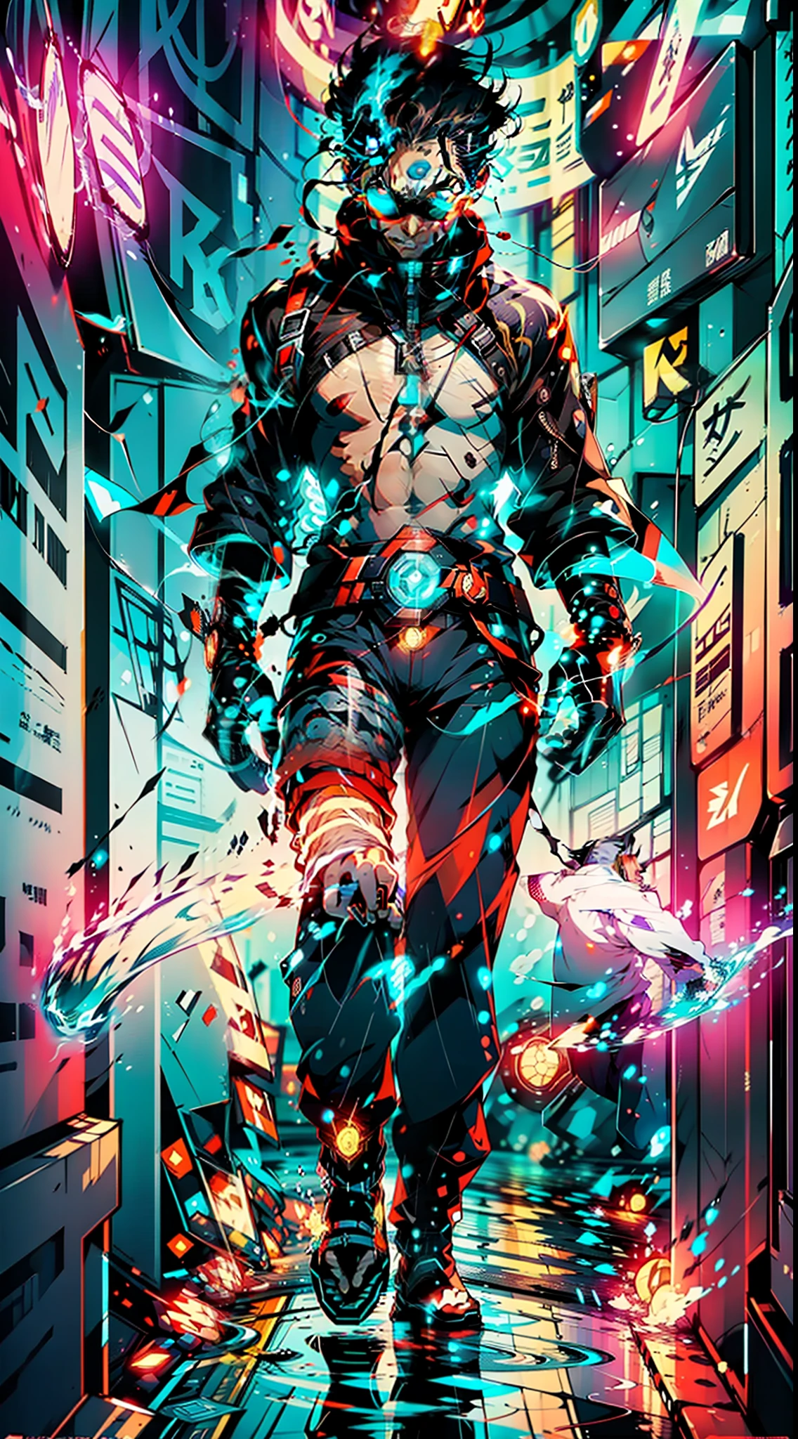 (8K anime:1.2),an epic starring a man with teleportation powers,(epic animation style), with incredible visual effects,(futuristic background),an exciting story. (male protagonist,superpower:teleportation,forward animation,extraordinary fx,futuristic backdrop)