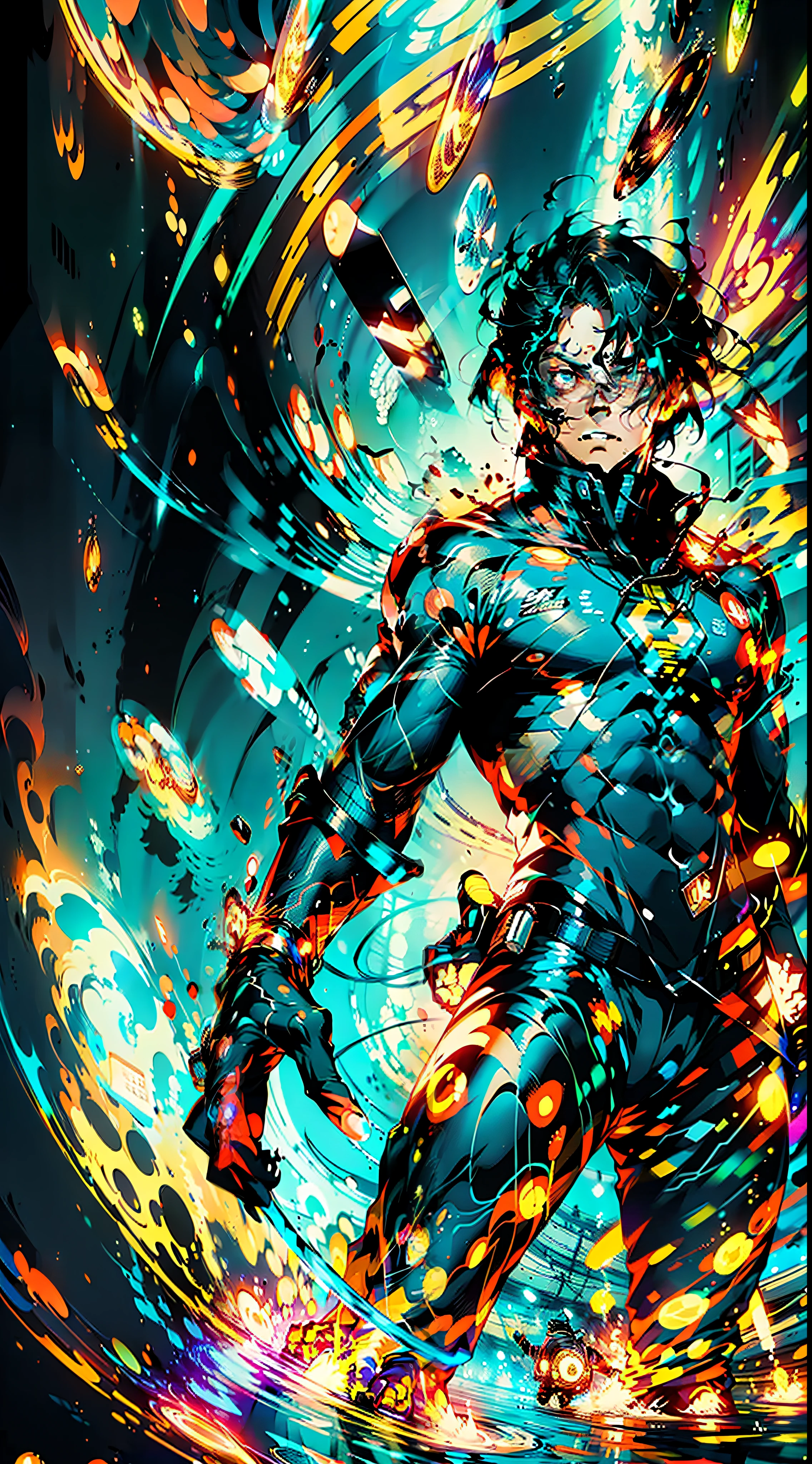 (8K anime:1.2),an epic starring a man with teleportation powers,(epic animation style), with incredible visual effects,(futuristic background),an exciting story. (male protagonist,superpower:teleportation,forward animation,extraordinary fx,futuristic backdrop)