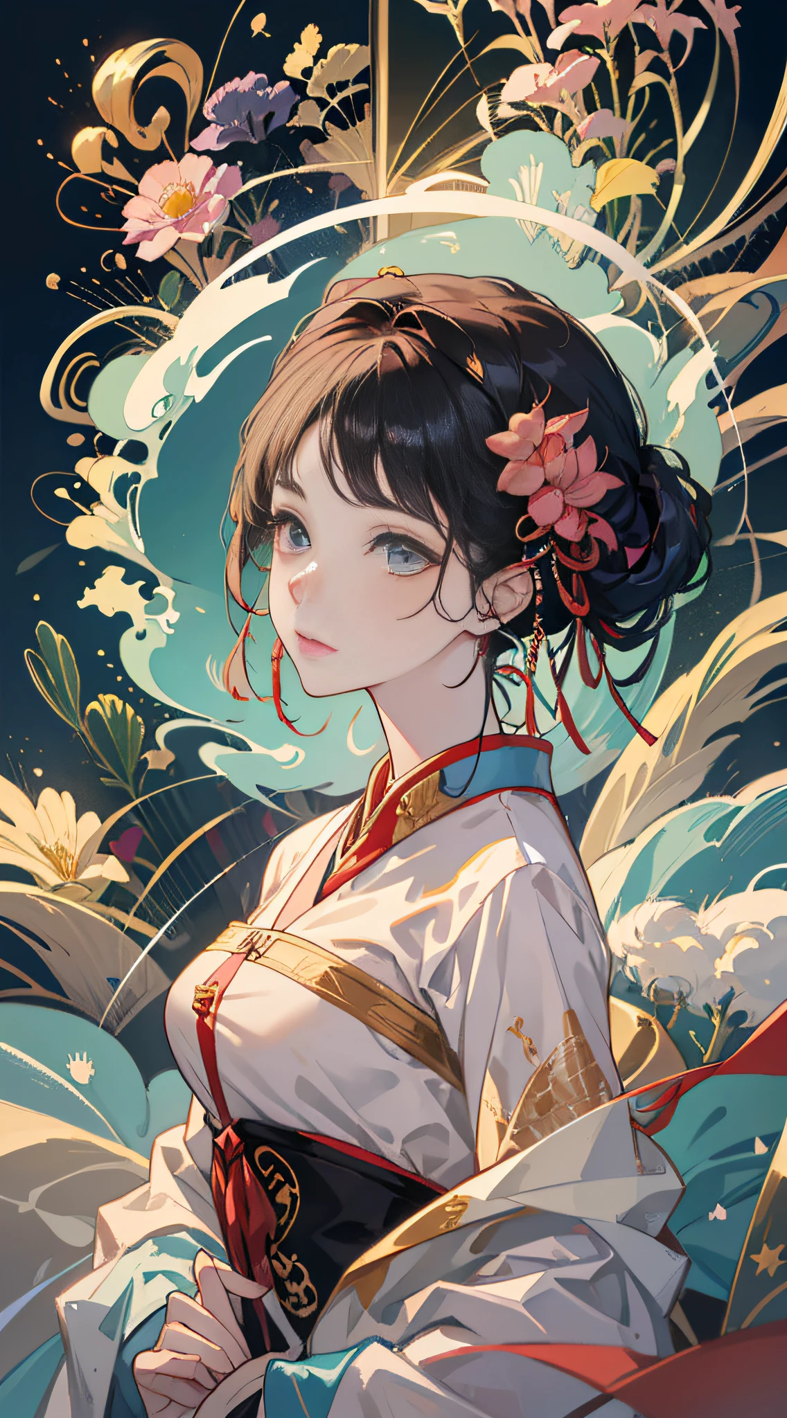 A girl, ancient Chinese costume, whole body, sunshine, clear face, clean white background, masterpiece, super detail, epic composition, ultra HD, high quality, extremely detailed, official art, uniform 8k wallpaper, super detail, 32k