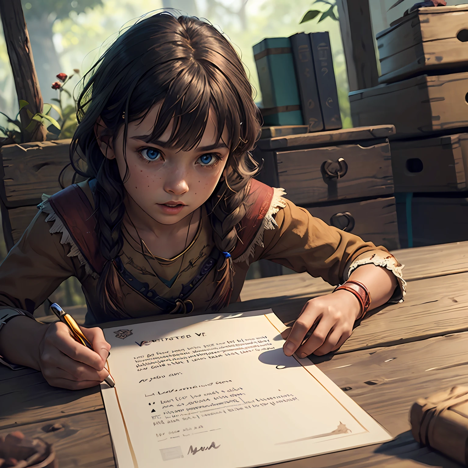 Letter invitation to a children's quest game The Mystery of the Lost Tribe, survival quest style, photo, realistic, hq 50 --q 2 --v 5 --s 2