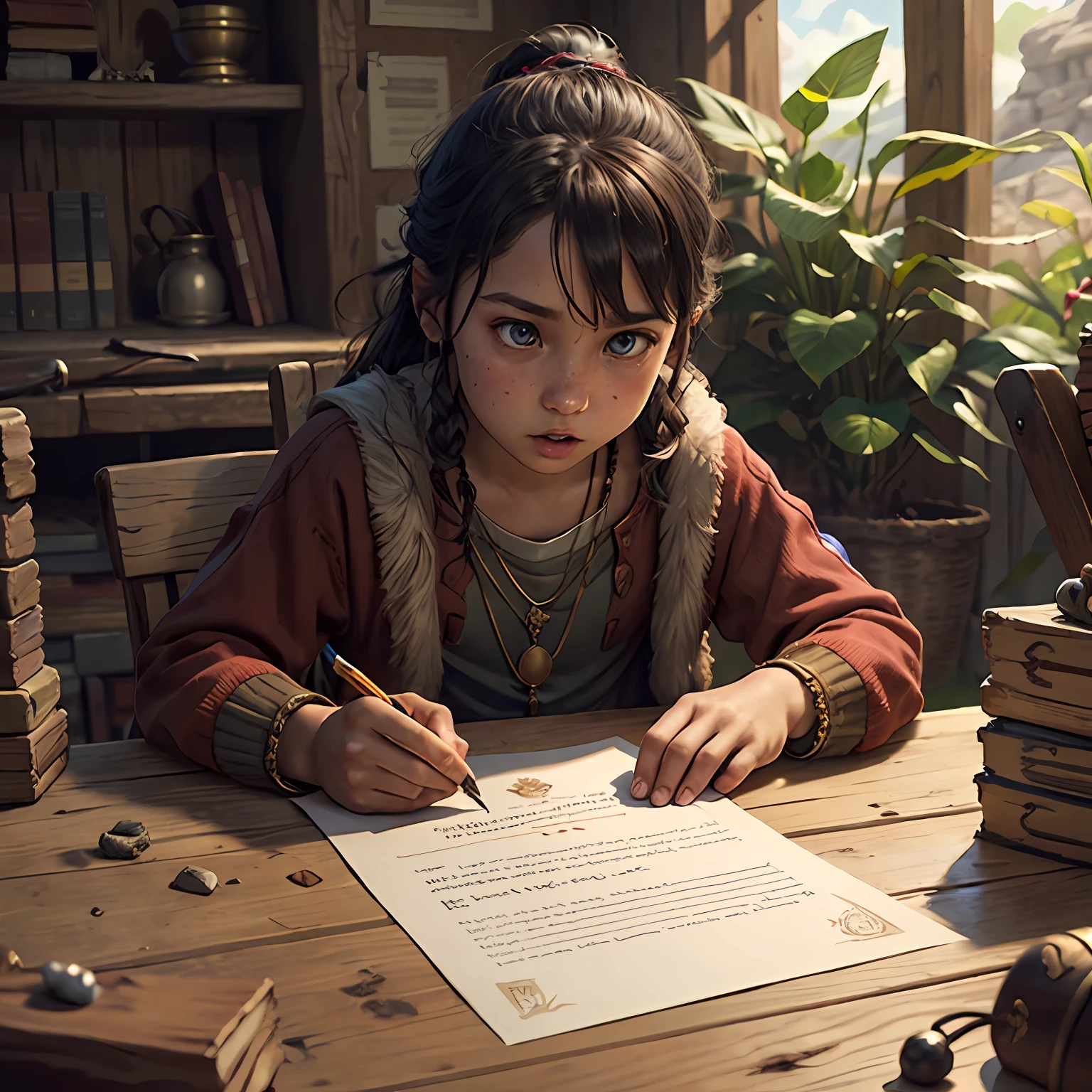 Letter invitation to a children's quest game The Mystery of the Lost Tribe, survival quest style, photo, realistic, hq 50 --q 2 --v 5 --s 2