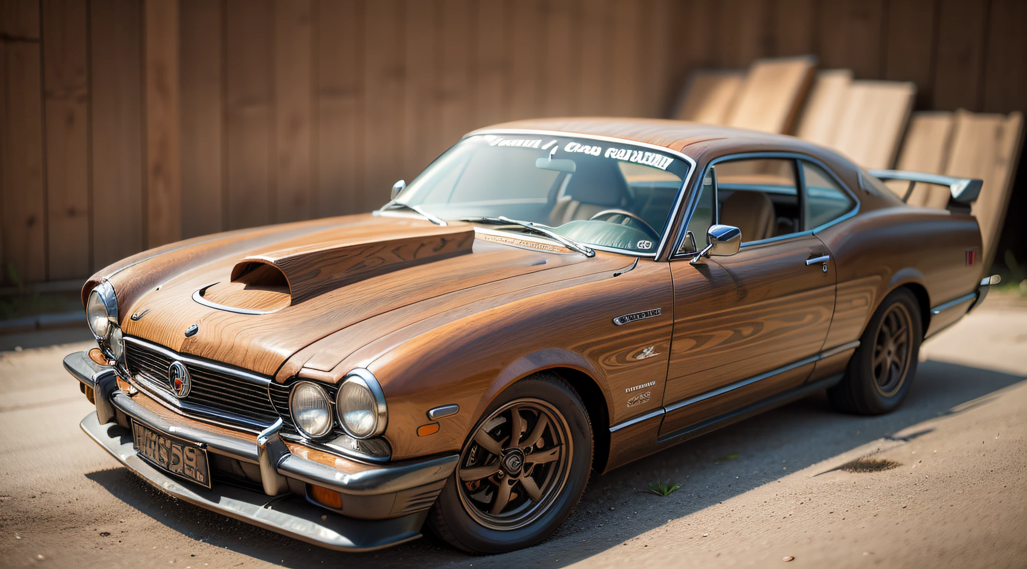 Car with wood carving