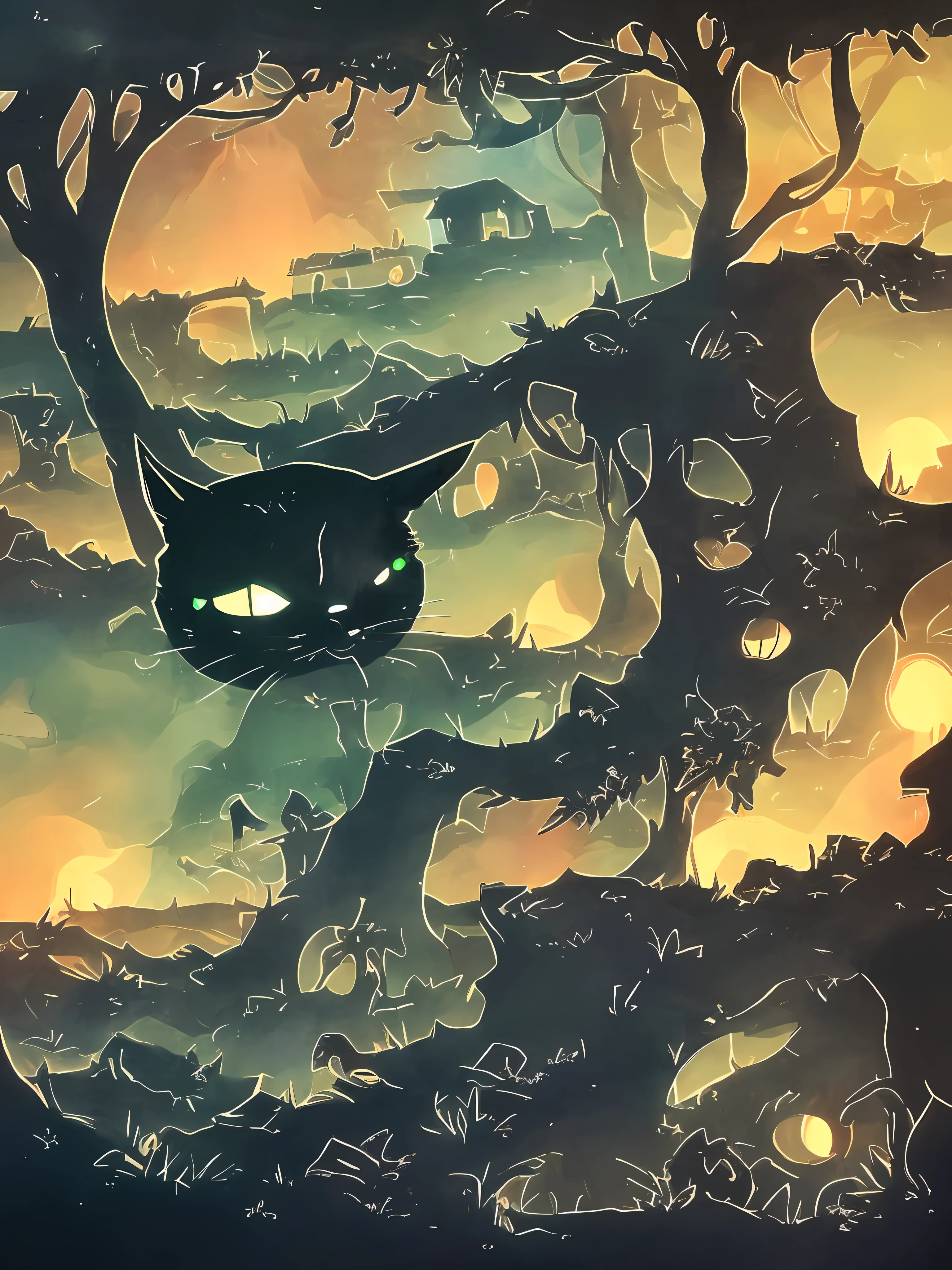 darkflatartai, best quality, 4K, masterpiece, cat
