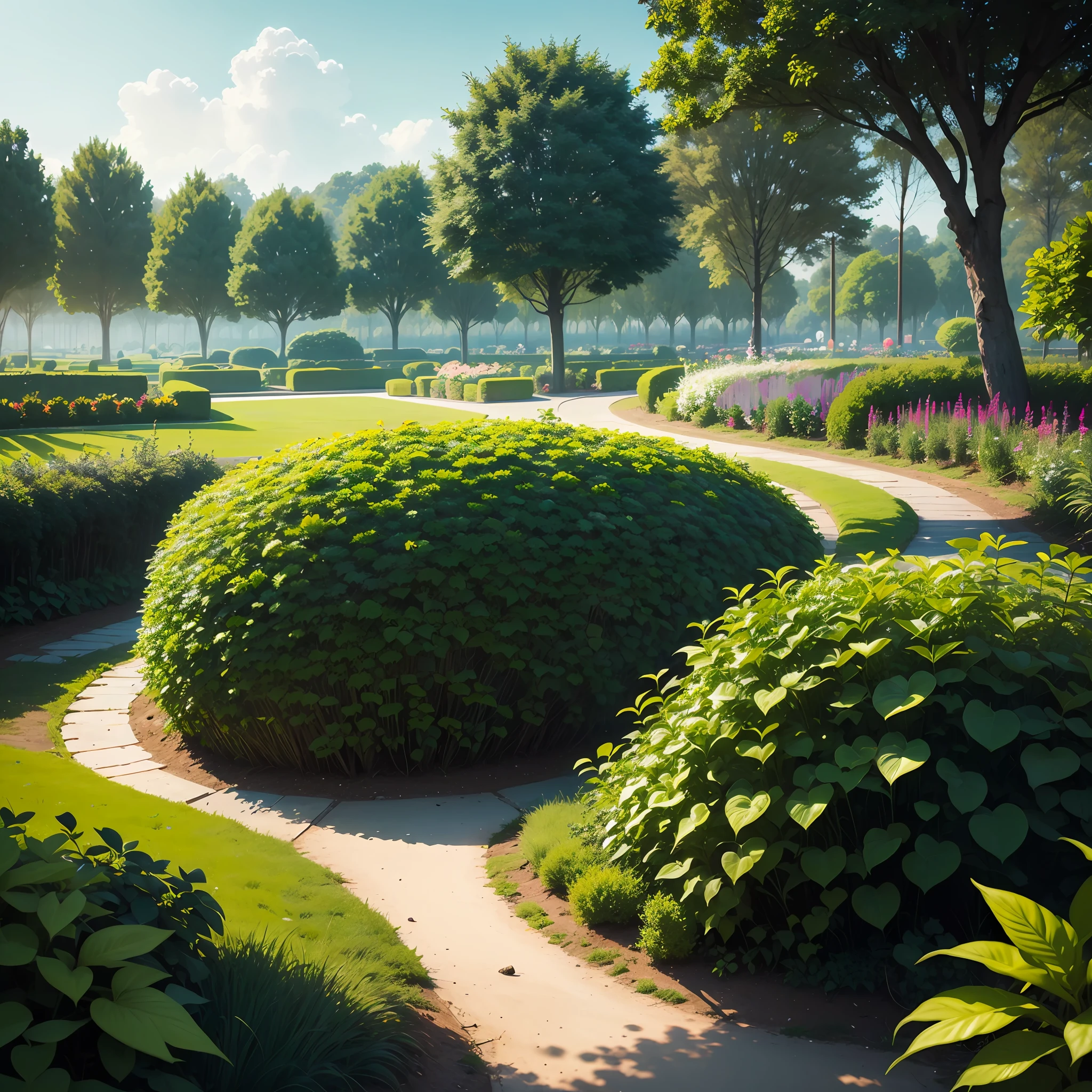 A best wide potrait of green garden;8k ultra hd --auto