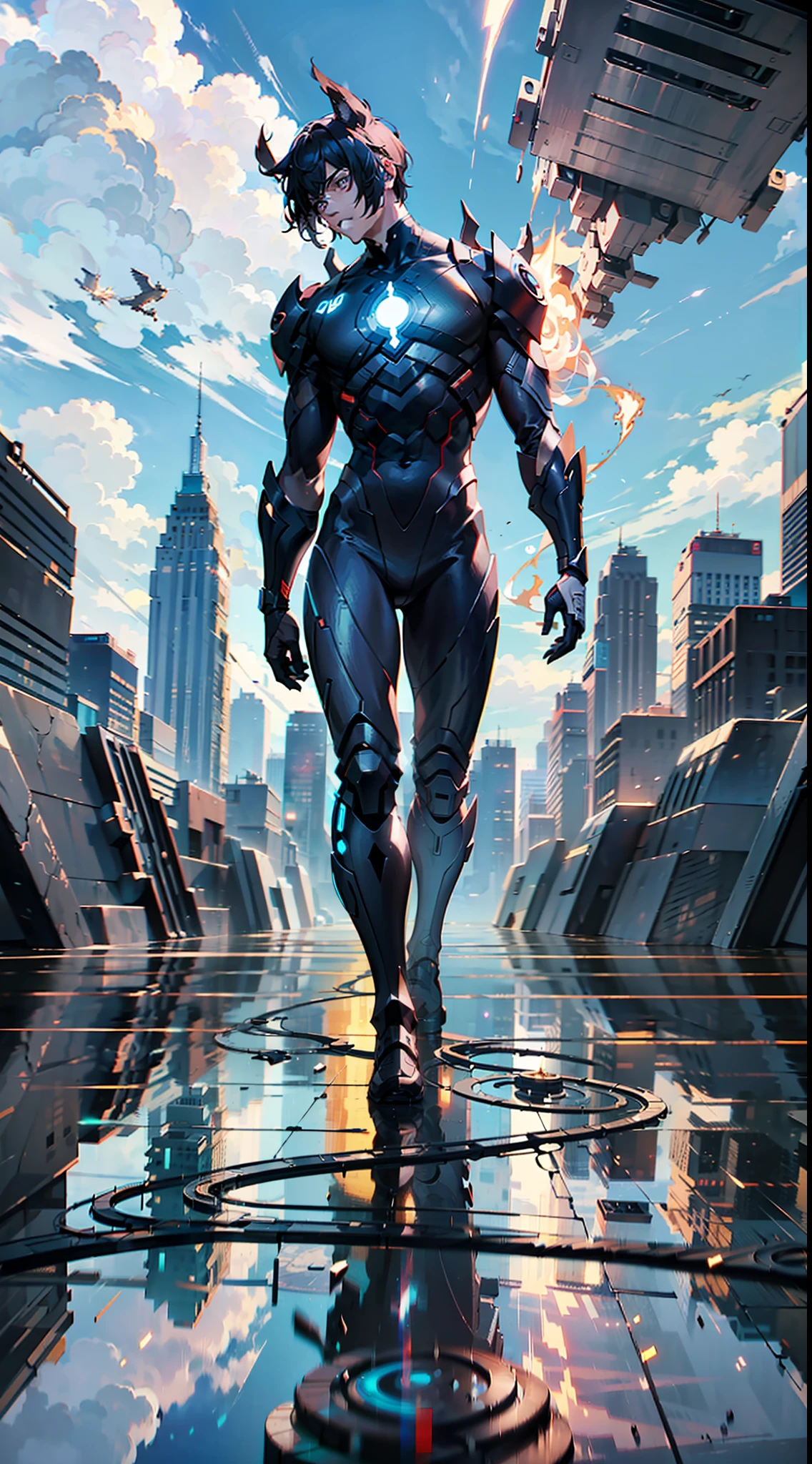 (8K anime:1.2),an epic starring a man with teleportation powers,(epic animation style), with incredible visual effects,(futuristic background),an exciting story. (male protagonist,superpower:teleportation,forward animation,extraordinary fx,futuristic backdrop)