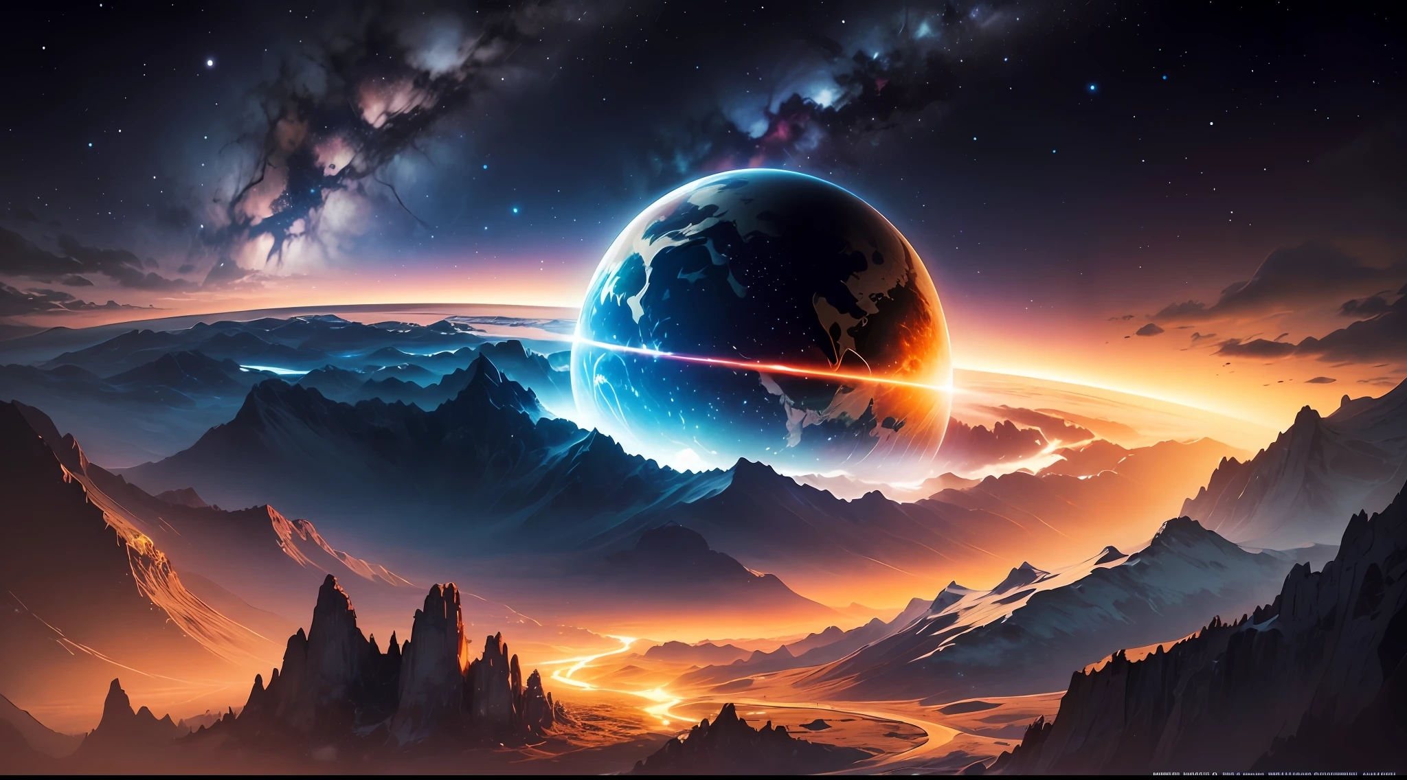 There is more Earth in the universe. The Milky Way sparkles. Creative and beautiful scenery --auto