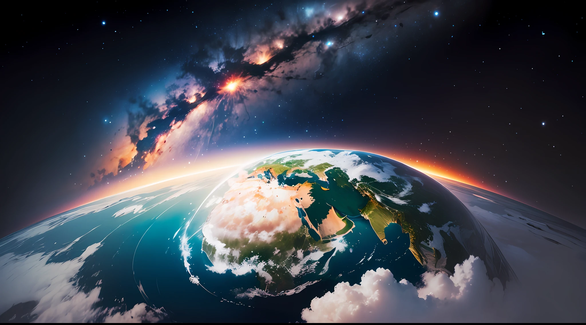 There is more Earth in the universe. The Milky Way sparkles. Creative and beautiful scenery --auto