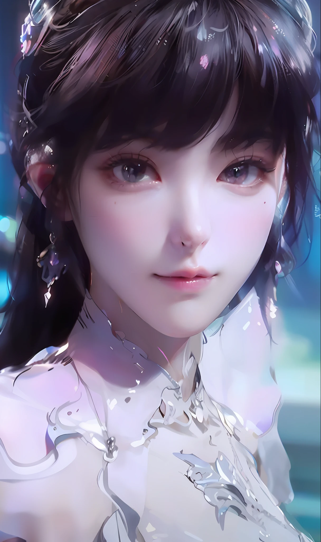 ((Best quality)), ((masterpiece)), (detailed:1.4), 3D, an image of a beautiful cyberpunk female,HDR (High Dynamic Range),Ray Tracing,NVIDIA RTX,Super-Resolution,Unreal 5,Subsurface scattering,PBR Texturing,Post-processing,Anisotropic Filtering,Depth-of-field,Maximum clarity and sharpness,Multi-layered textures,Albedo and Specular maps,Surface shading,Accurate simulation of light-material interaction,Perfect proportions,Octane Render,Two-tone lighting,Wide aperture,Low ISO,White balance,Rule of thirds,8K RAW,