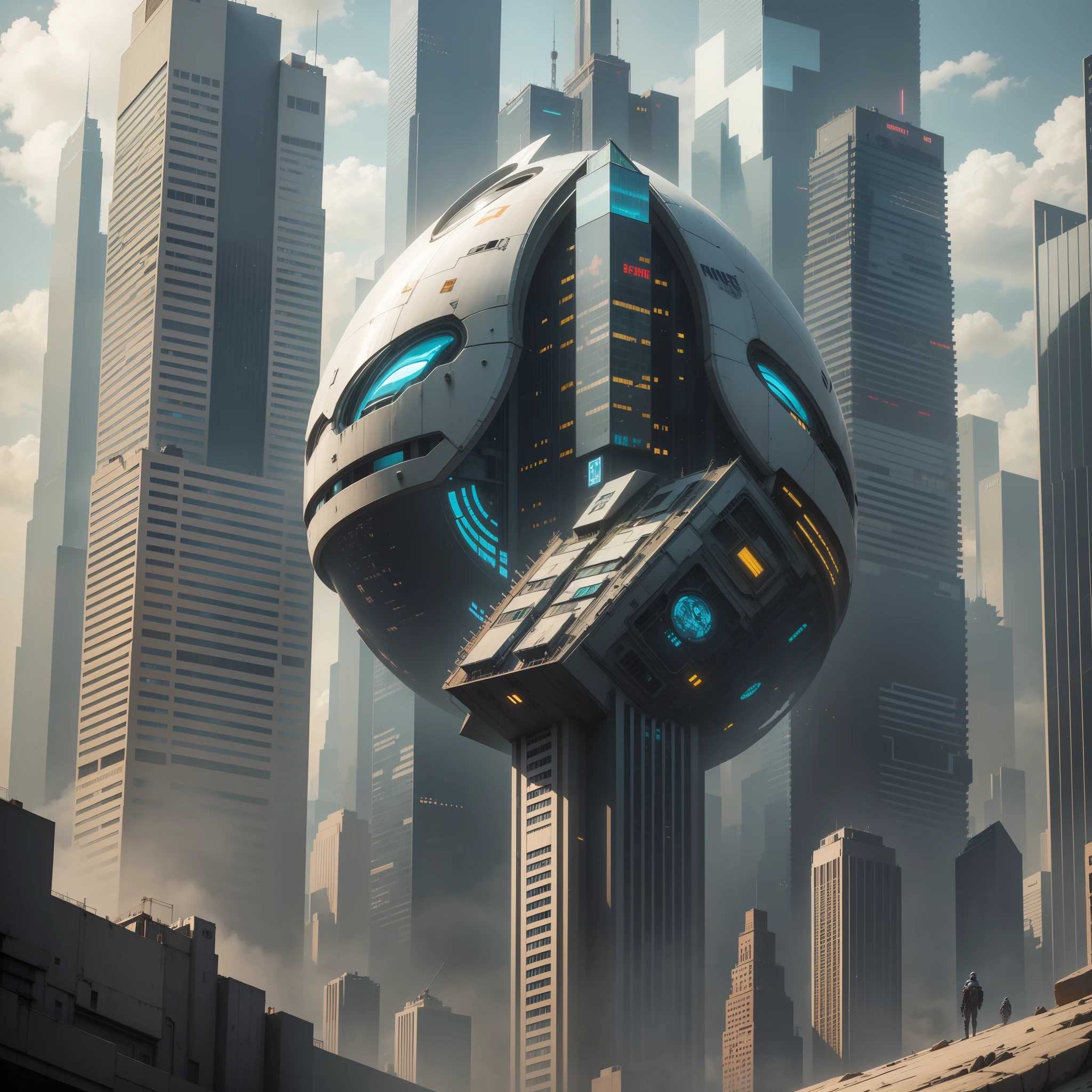 Cyberpunk Futuristic World Sci-Fi Skyscrapers Top Quality Masterpiece Fantasy