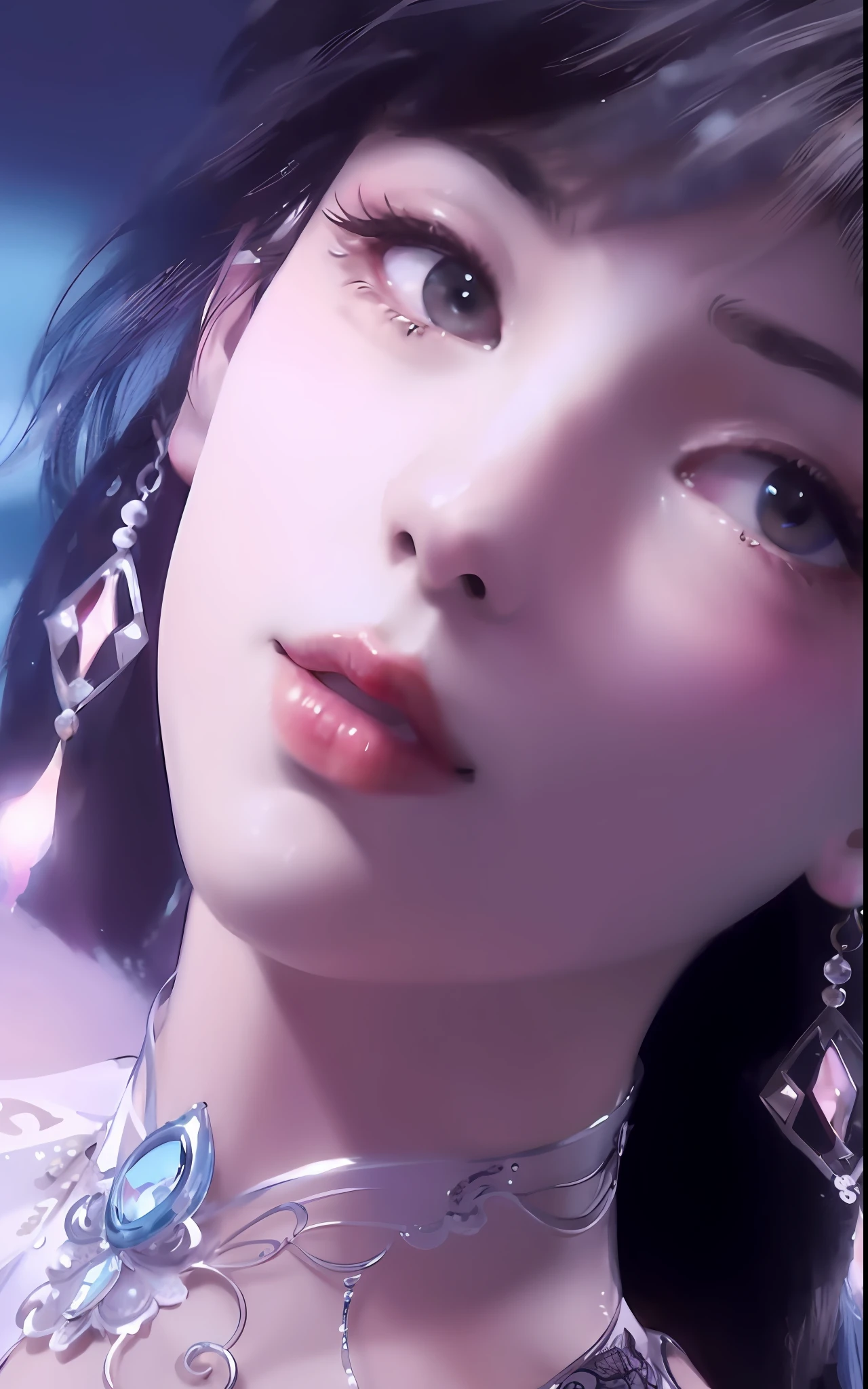 masterpiece, best quality, official art, 8k wallpaper, highly detailed, illustration, 1 girl, Azure hair, long hair, detailed eyes, forrest, bare shoulders, hanfu,lakes, pure, soft smile,bamboo,Tea