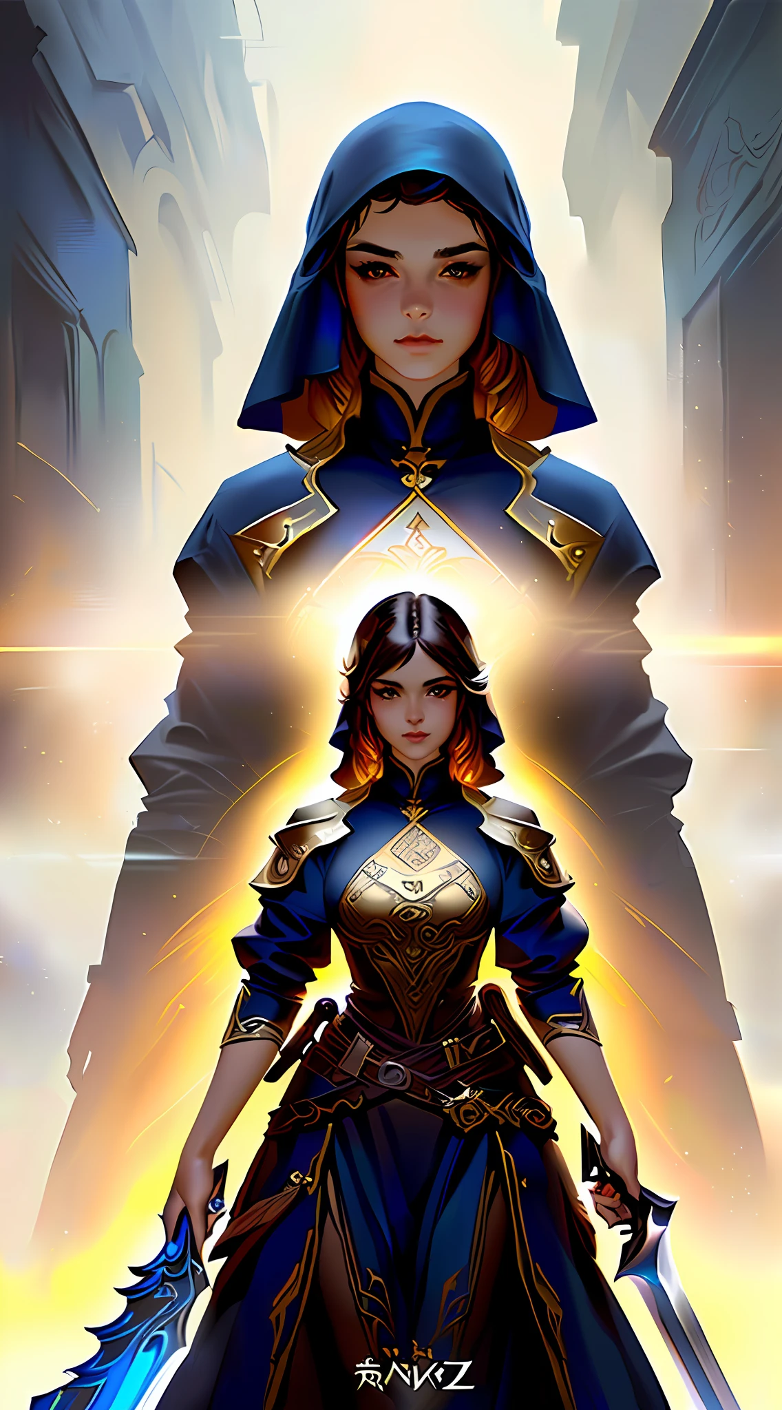 there is a woman with a sword and a dress on, stunning character art, by Yang J, guweiz on pixiv artstation, guweiz on artstation pixiv, ross tran 8 k, elegant cinematic fantasy art, epic exquisite character art, beautiful character painting, karol bak uhd, beautiful fantasy art, karol bak of emma watson nun