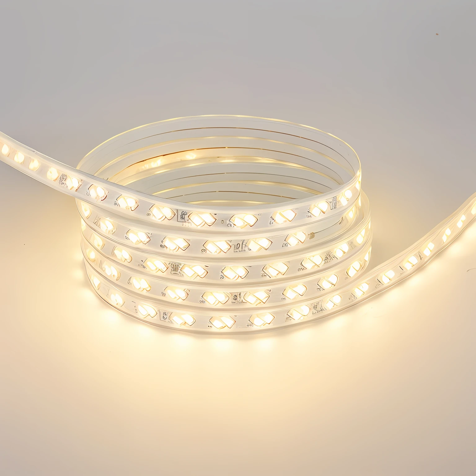 Generate white strip light strip on table closeup, led strip light, white warm lighting, scene map --auto