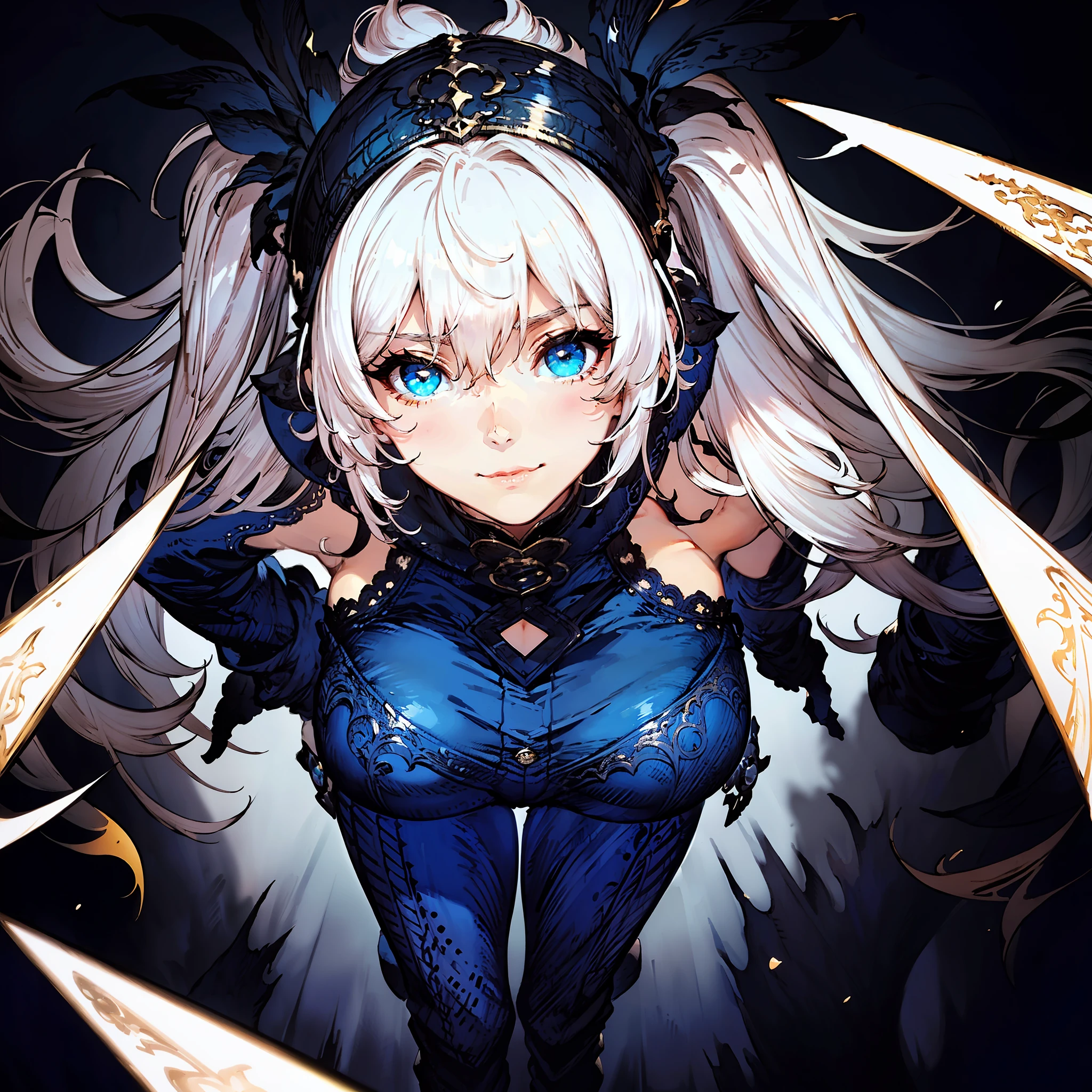 (masterpiece, best quality, ultra-detailed, best shadow), (detailed background, dark fantasy), high contrast, (best illumination, an extremely delicate and beautiful), ((cinematic light)), colorful, hyper detail, dramatic light, intricate details, (1girl, solo,white hair, sharp face,low twintails, blue eyes, hair between eyes, dynamic angle, (beautiful detailed face, jeans), ), (lemons splatter), depth of field, black light particles,jitian,