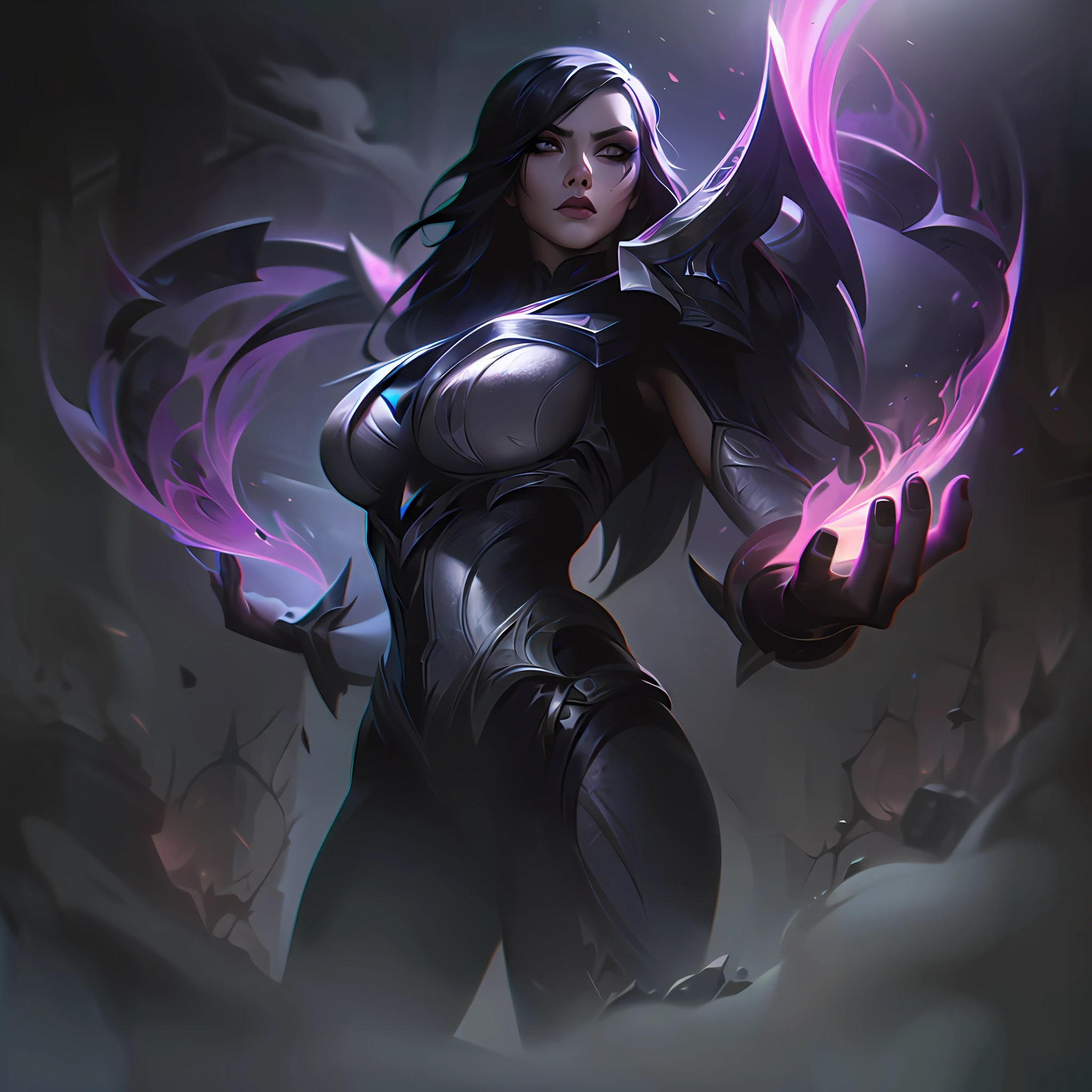 ((masterpiece, ultra detailed)), concept art, illustration, digital art, 1girl, solo, pale young woman surrounded by black smoke with ash ((angry face)) hidden in gothic cathedral, ( (very long hair, black hair)),((red iris and pupil)), knight, silver black knight armor, ((incredibly beautiful)), beautiful eyes, dynamic pose, battle posture ready, elegant pose, red ash, black volumetric smoke dense dark theme,  black smoke with ash, dark theme, hdr, bloom, bright, dimming lighting, backlight, cinematic lighting, soft lighting, natural lighting, dramatic lighting, dark lighting, (ornate), intricate, highly detailed, hyper-realistic, trend in artstation, award-winning, fascinating, elegant, RAW photo, absurd, highres, 4k, studio quality, octane, 8k uhd, League of Legends close-up, splash art, ha,  Ionia, Noxian armor
 PARENT
 INFO
Size
768X768
Date
Today01:08 AM
Guy
Grip
the