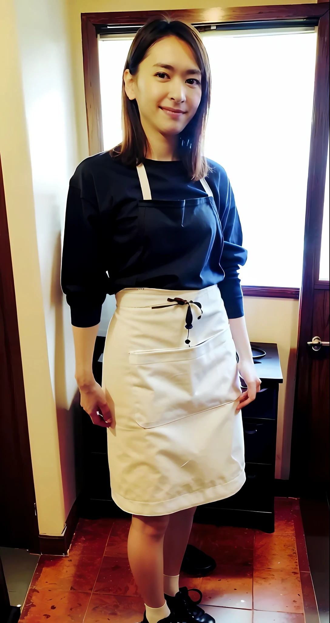 (Gacky: 0.9), (Masterpiece), (Best Quality: 1.0), (Ultra High Definition: 1.0), Naked Apron