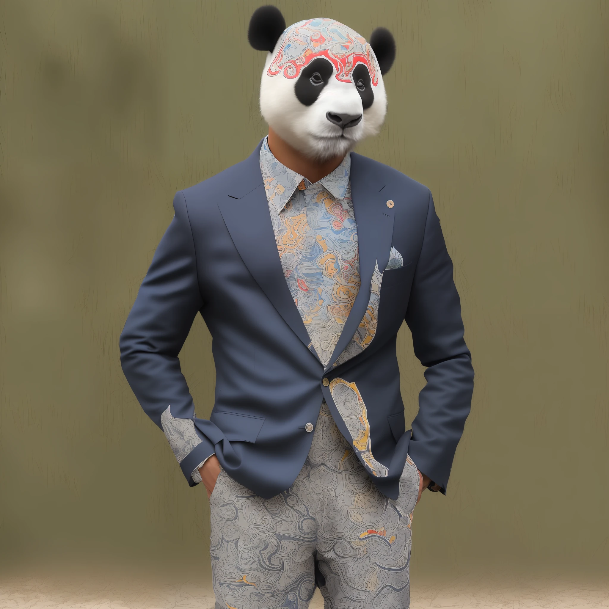 Panda boy in suit --auto