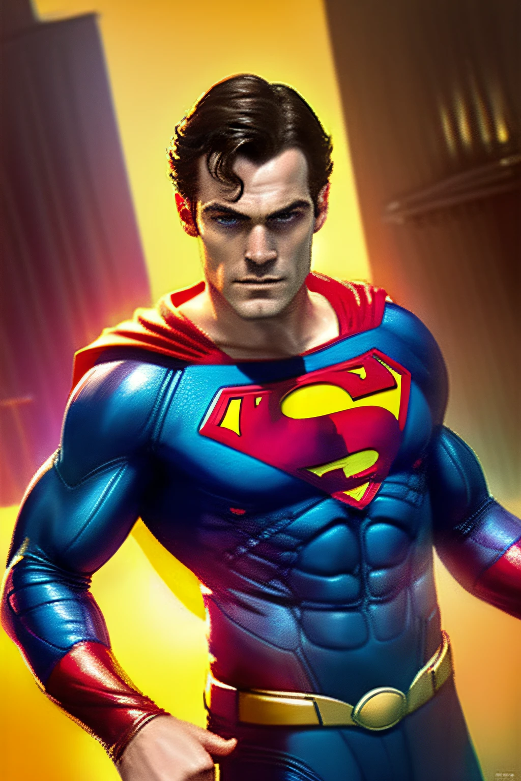 Super Man, Henry Cavil, masterpiece, super detailed, cinematic light