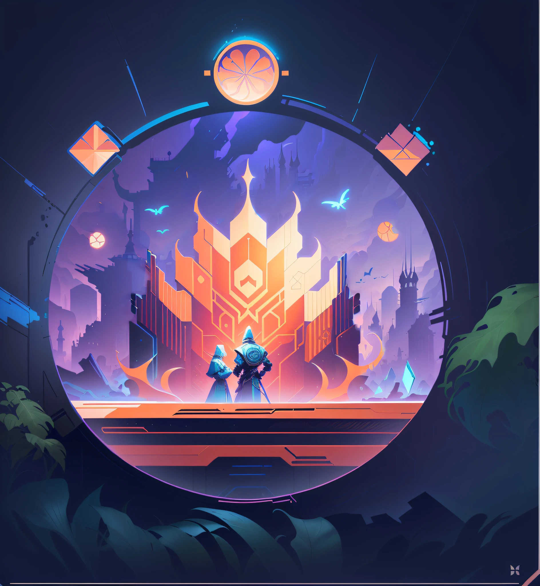 A book, very coherent stylized artwork, gorgeous borders + concept art, Jen Bartel, independent craft aesthetics, card art, beeple everyday art, concept illustration, James Gilead artwork, background art, concept illustration, game illustration, symmetry!! Conceptual art in the Bipple style