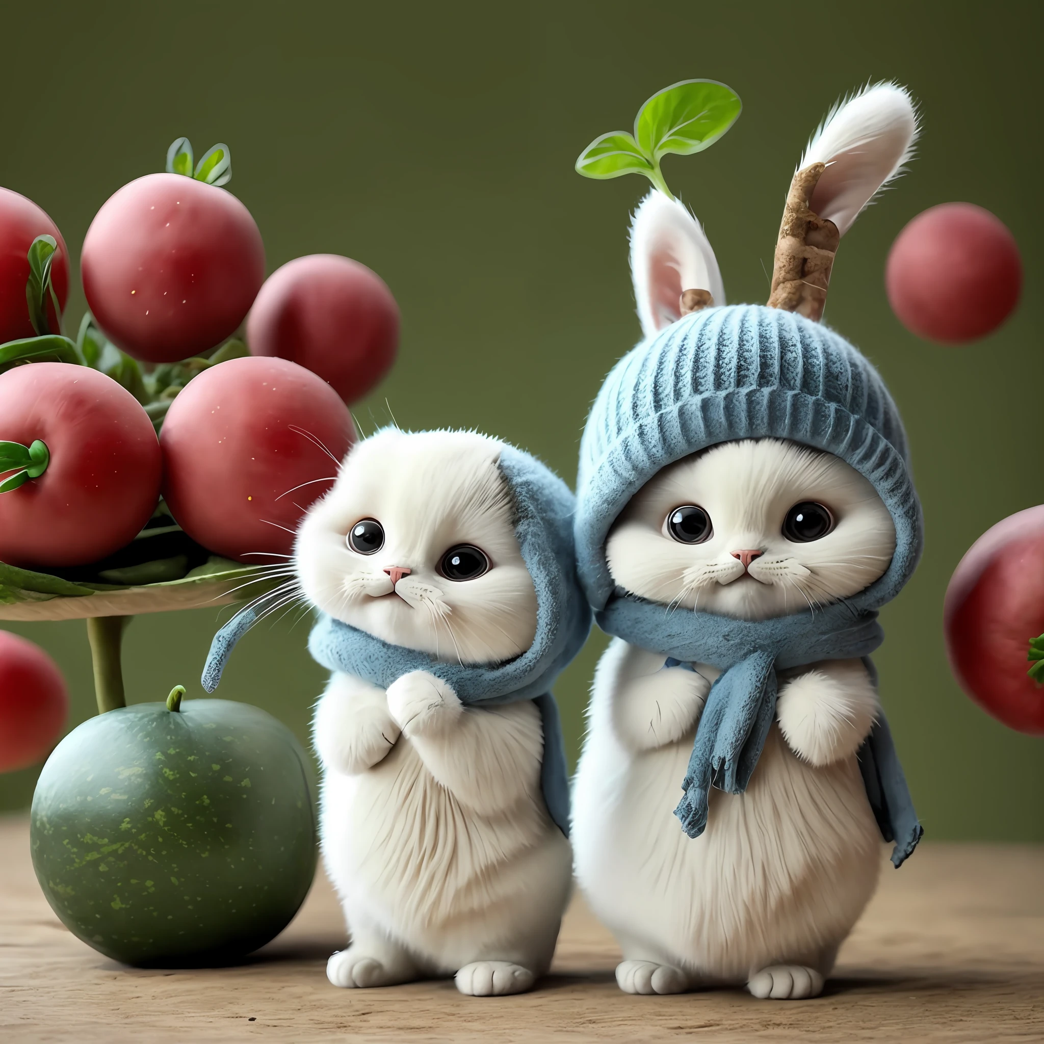 A standing cat is carved on top of the watermelon --auto