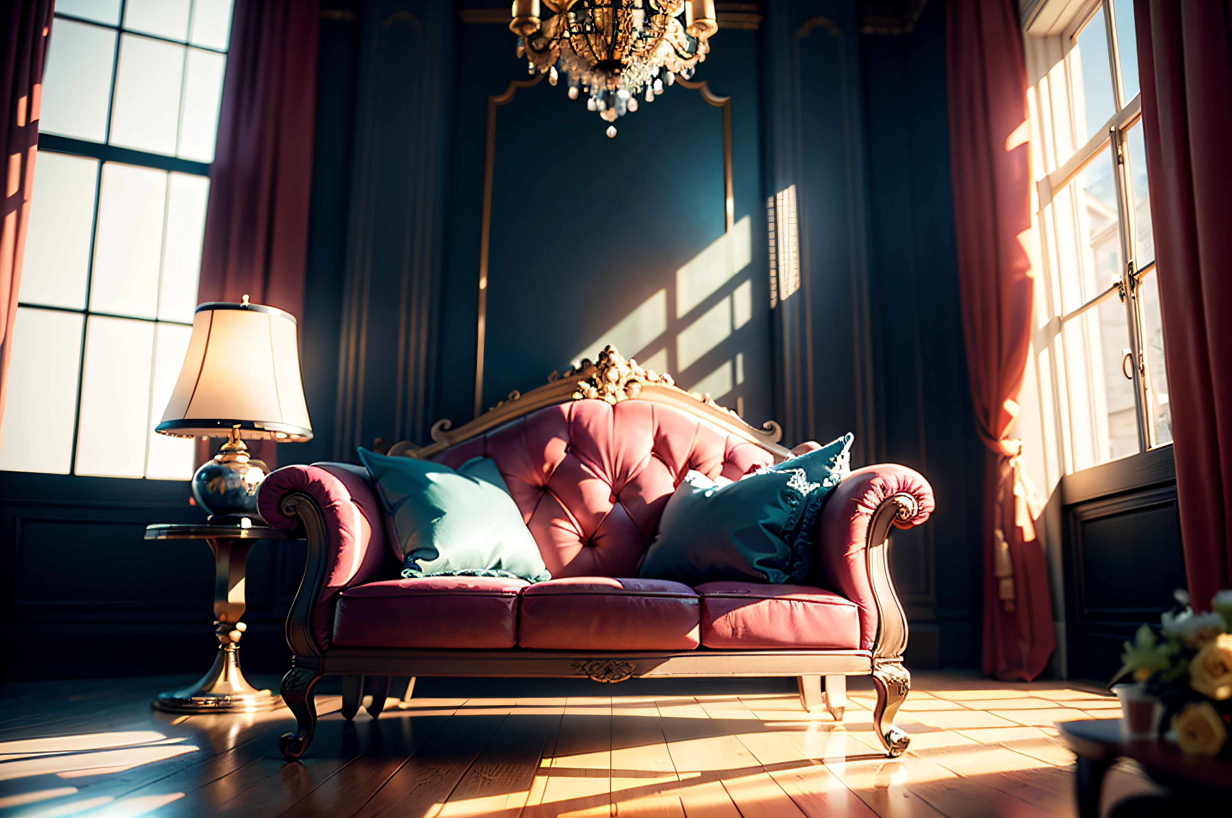 highly detailed interior view of insanely detailed renaissance highly baroque ornate palace salon with many antiques and ornate paintings and vases of flowers,tapestrys, rococo architecture louis 14 delicate furnishings.Couch with black dog laying on it, dark, low contrast, high detail, in the style of Rachel Ruysch, shutter speed 1/1000, 5D, Soft shadows Super-Resolution, Megapixel, ProPhoto RGB, VR, Spotlight, Frontlight, Halfrear Lighting, Backlight, Rim Lights, Rim Lighting, Artificial Lighting, Natural Lighting, Incandescent, Optical Fiber, Moody Lighting, Cinematic Lighting, Studio Lighting, Soft Lighting, Hard Lighting, volumetric Light, Volumetric Lighting, Volumetric, Contre-Jour, Rembrandt Lighting, Split Lighting, Beautiful Lighting, Accent Lighting, Global Illumination, Lumen Global Illumination, Screen Space Global Illumination, Ray Tracing Global Illumination, Optics diffusion, Ambient Occlusion, Scattering, Glowing, Shadows, Rough, Shimmering, Ray Tracing Reflections, Lumen Reflections, Screen Space Reflections, Diffraction Grading, Chromatic Aberration, RGB Displacement, Scan Lines,Ray Traced, Ray Tracing Ambient Occlusion, Anti-Aliasing, FXAA, TXAA, RTX, SSAO, Shaders, OpenGL-Shaders, GLSL-Shaders, Post Processing, Post-Production, Cel Shading, Tone Mapping, CGI, VFX, SFX, insanely detailed and intricate, hypermaximalist, elegant, ornate, hyper realistic, super detailed --ar 3:2