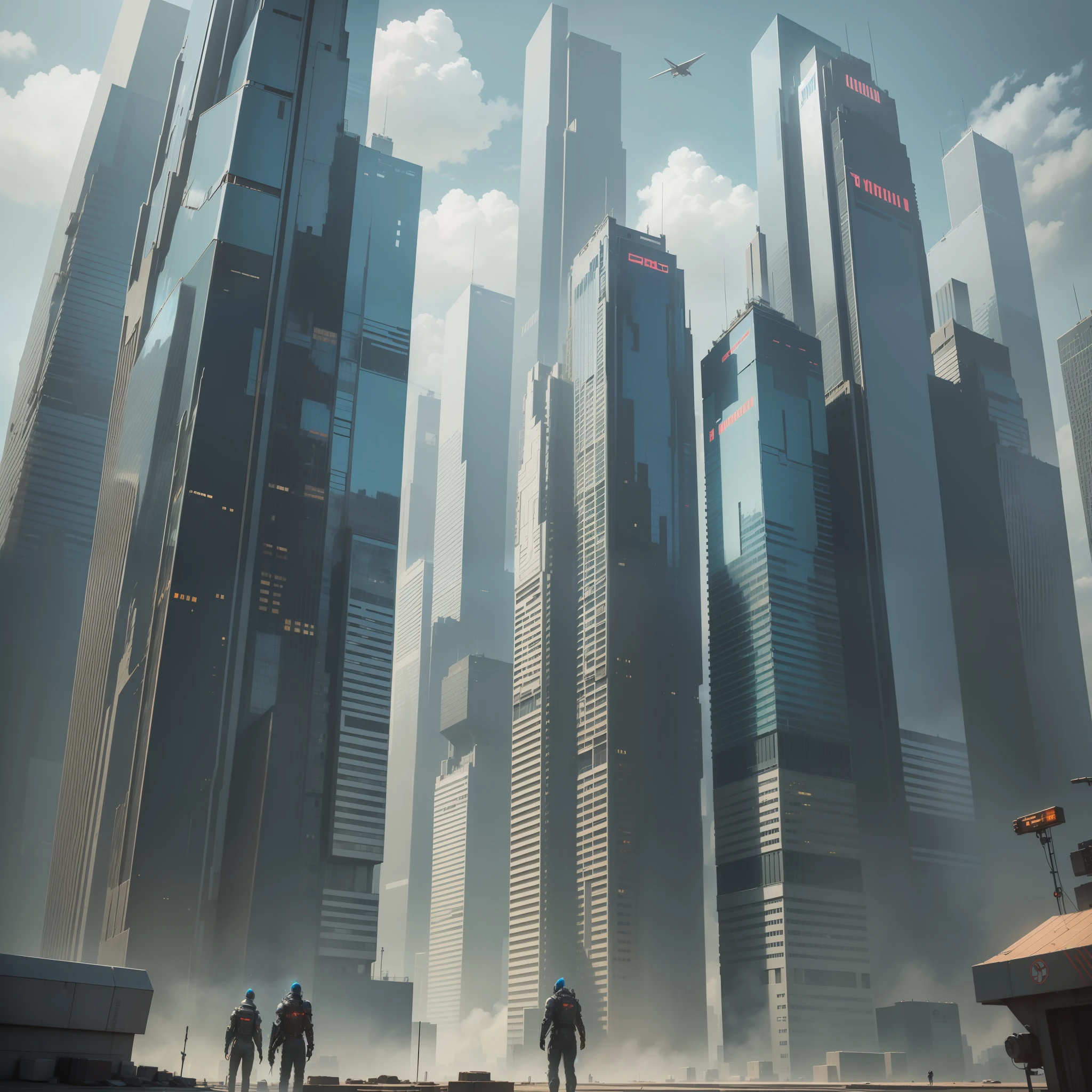 Cyberpunk Futuristic Skyscrapers Sci-Fi Top Quality Masterpiece Fantasy Ultrareal