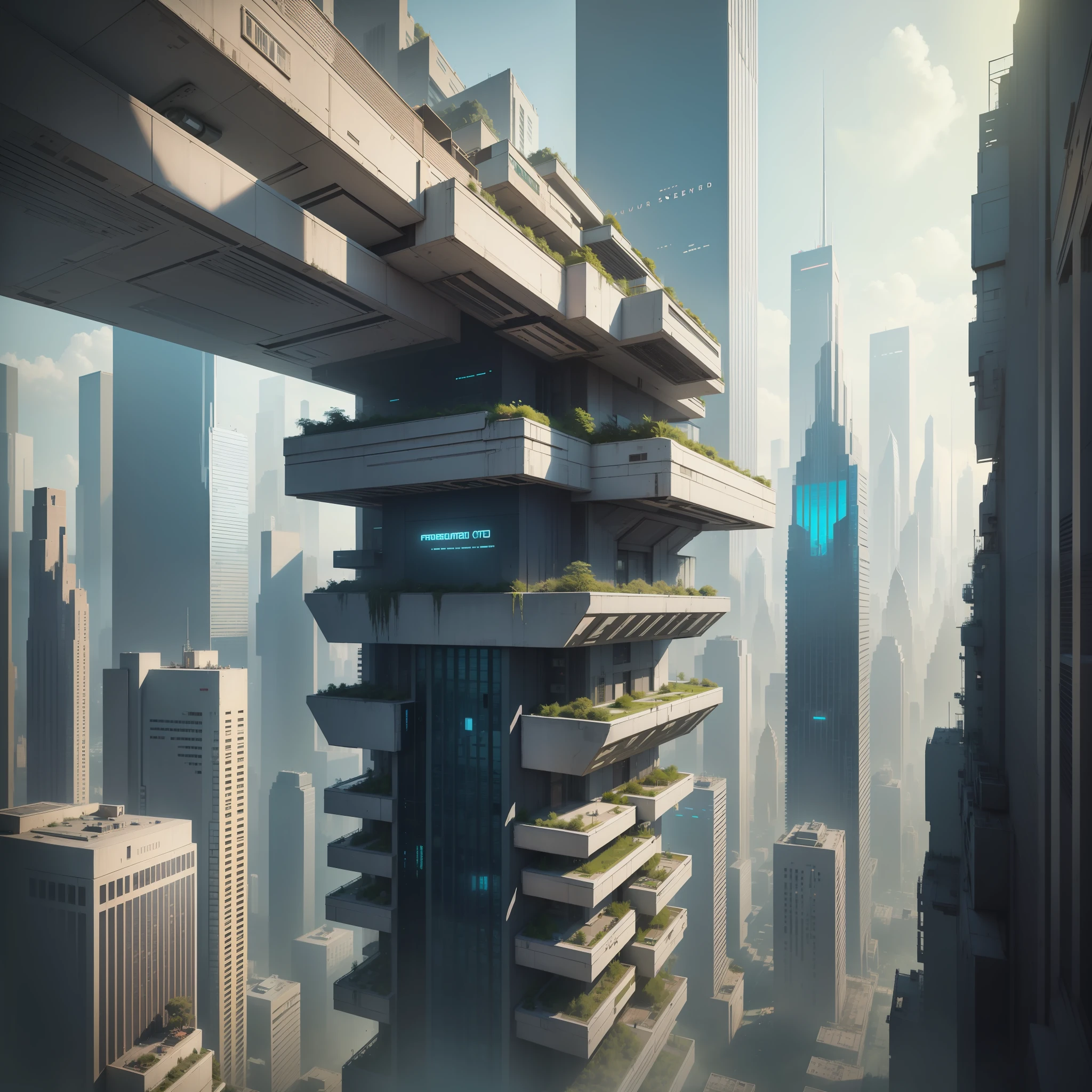 Cyberpunk Futuristic Skyscrapers Sci-Fi Top Quality Masterpiece Fantasy Ultrareal