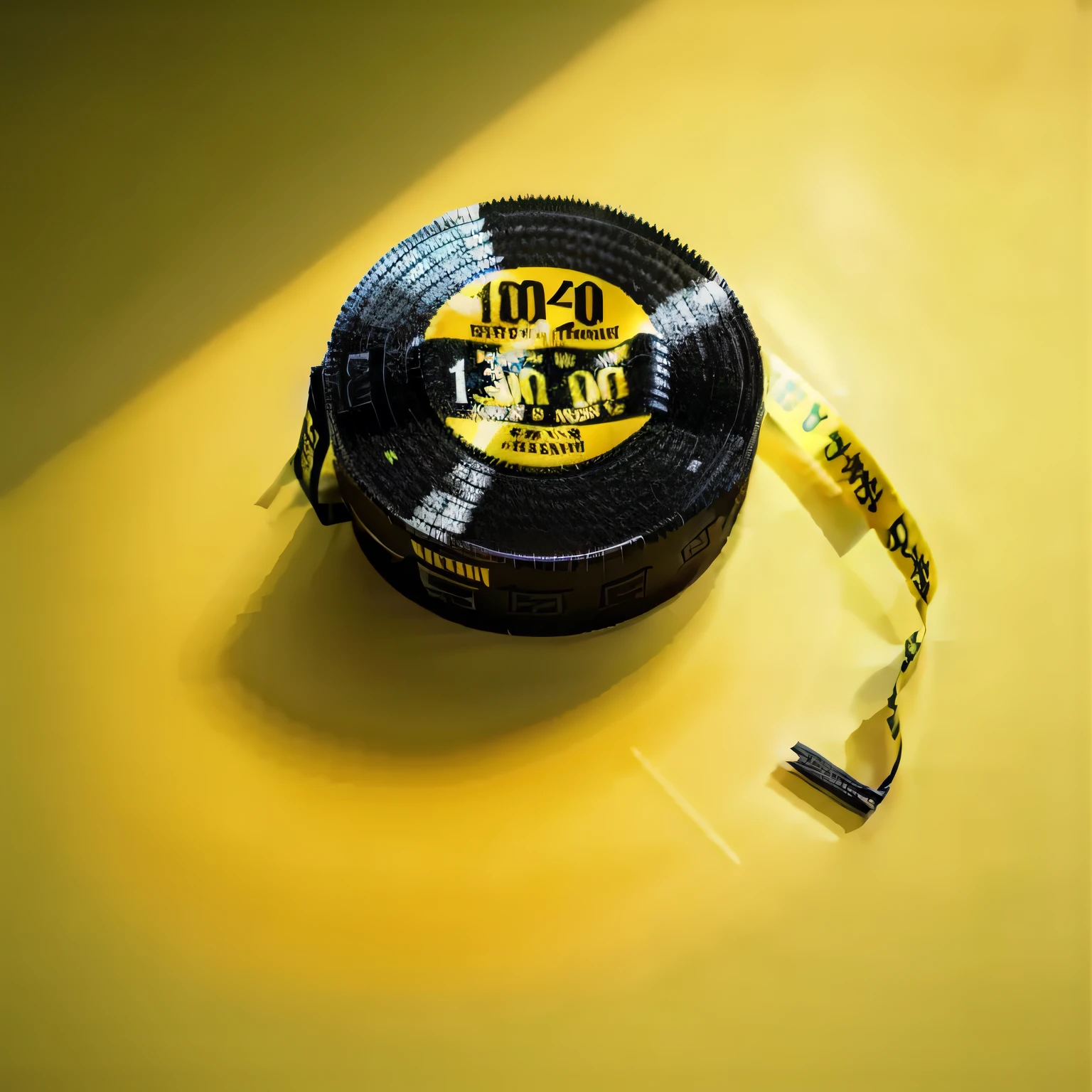 a close up of a tape measure tape with a black and yellow cover, 130mm, 1 0 0 mm, 100mm, 1 0 5 mm, 105mm, 3 meters, 1 2 0 mm, 120mm, 150 mm, 1 5 0 mm, 150mm, 70 mm, 7 0 mm