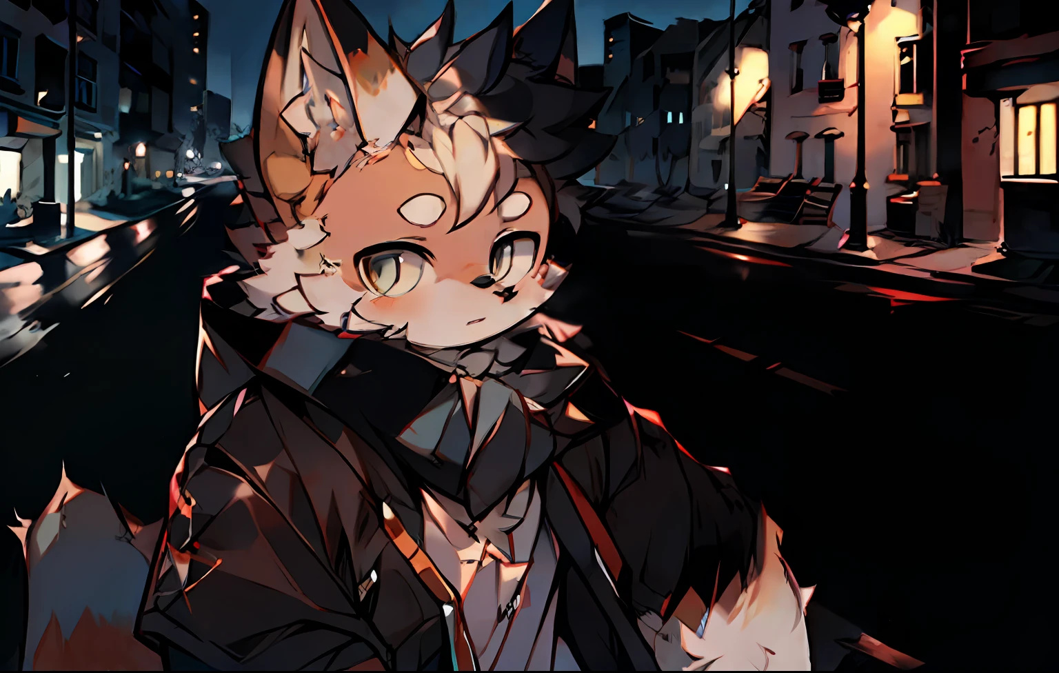 Furry, fur, body fur, city, street, solo