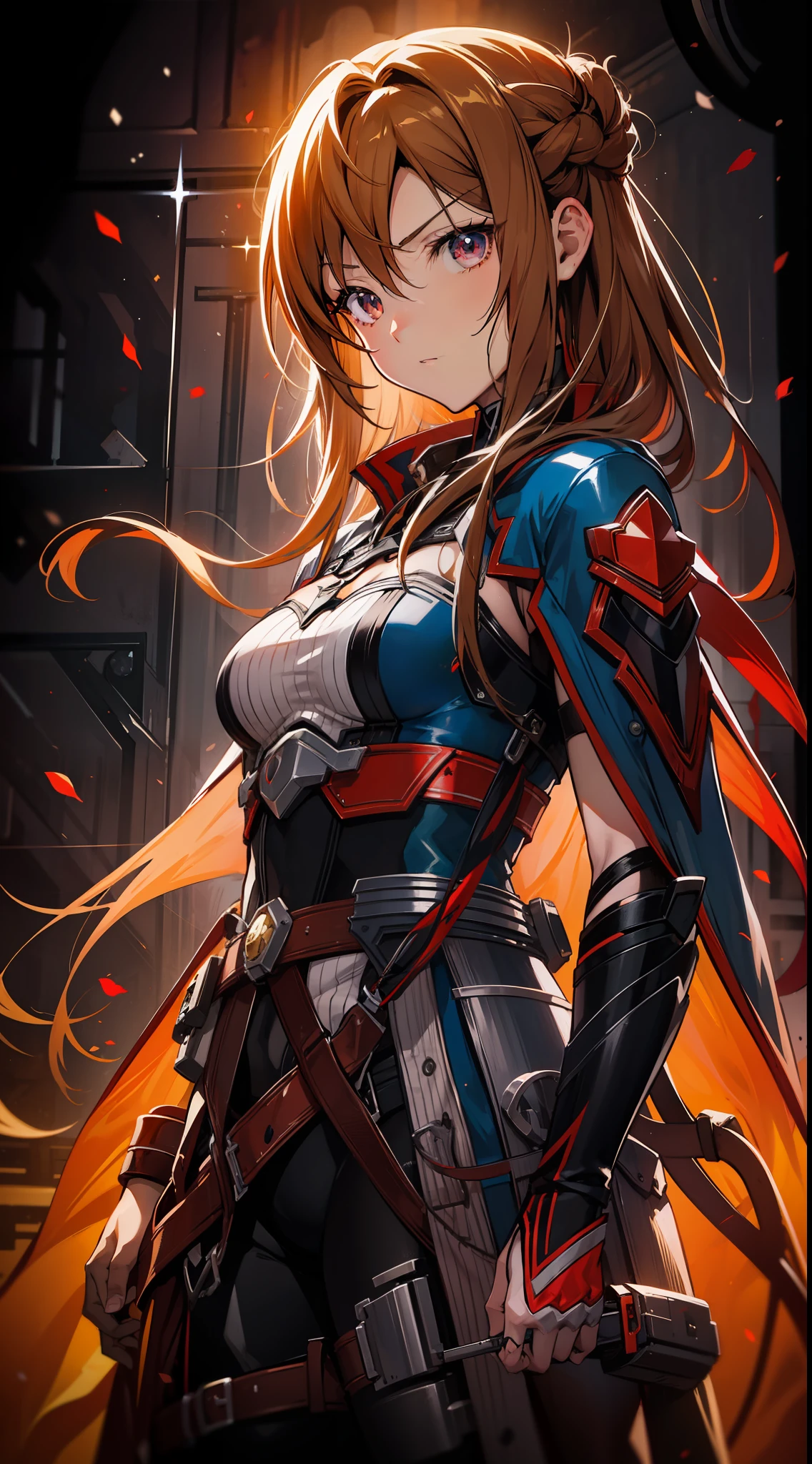Anime boy with short black hair and sword in front of a dark background, kirito, kirito from sao, are anime, epic light novel cover art, badass 8K anime, epic light novel art cover, portrait of a female anime heroine, detailed digital anime art