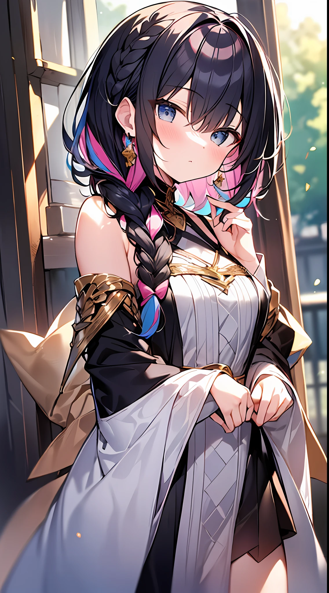 (incredibly absurdres absolutely resolution: 1.5), highest quality, masterpiece, ultra high resolution, 8k, (multiple girls), (gorgeous dresses with many gorgeous and colorful decorations) BREAK shoujo manga style, (loli), soft line drawing, digital enhancement, shojo manga touch, environmental change scenes, shojo manga core, ( Hair length to the shoulders))), (((short braid))), ancient capital of the West, full body visible angle, entangle, beautiful and aesthetic: 1.5, High quality: 1.3