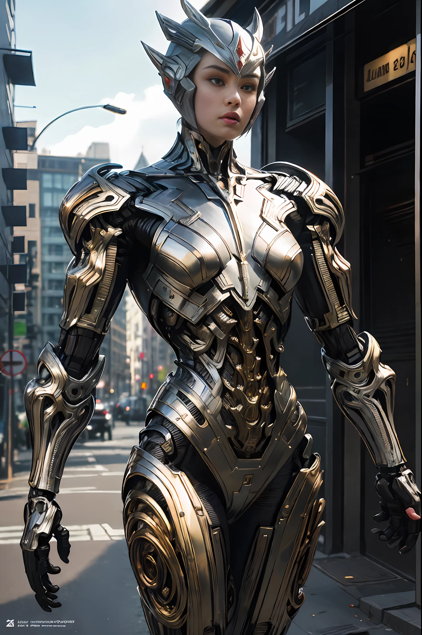 masterpiece, best quality, highres,realistic,upper body,
1girl,Ultraman,MechUltraman, golden,transparent,(stance:1.1),biomechanical,
city, dramatic lighting, AntiTech, pure energy,