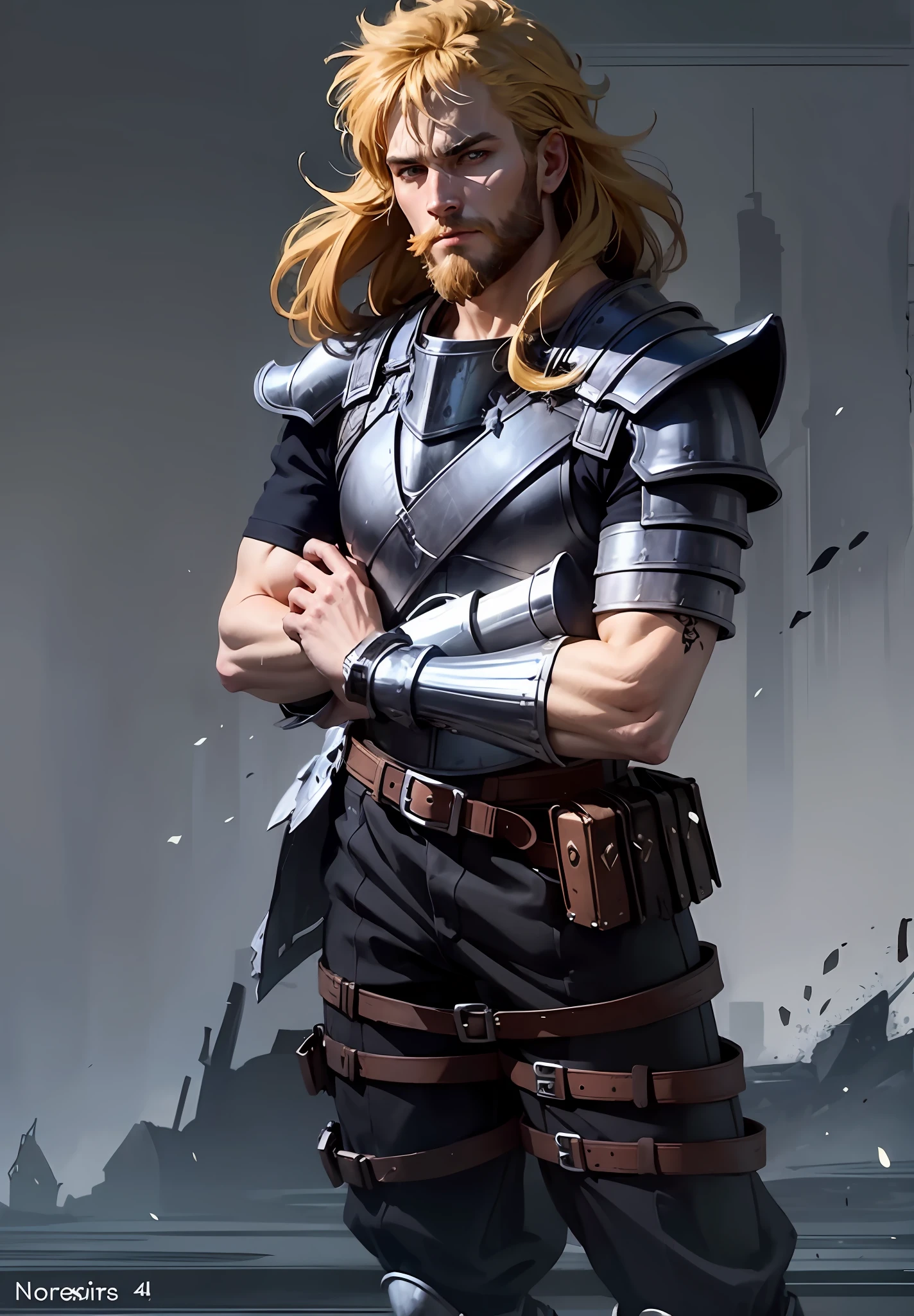 Men, Full body, Nordic armor, 4k, bearded