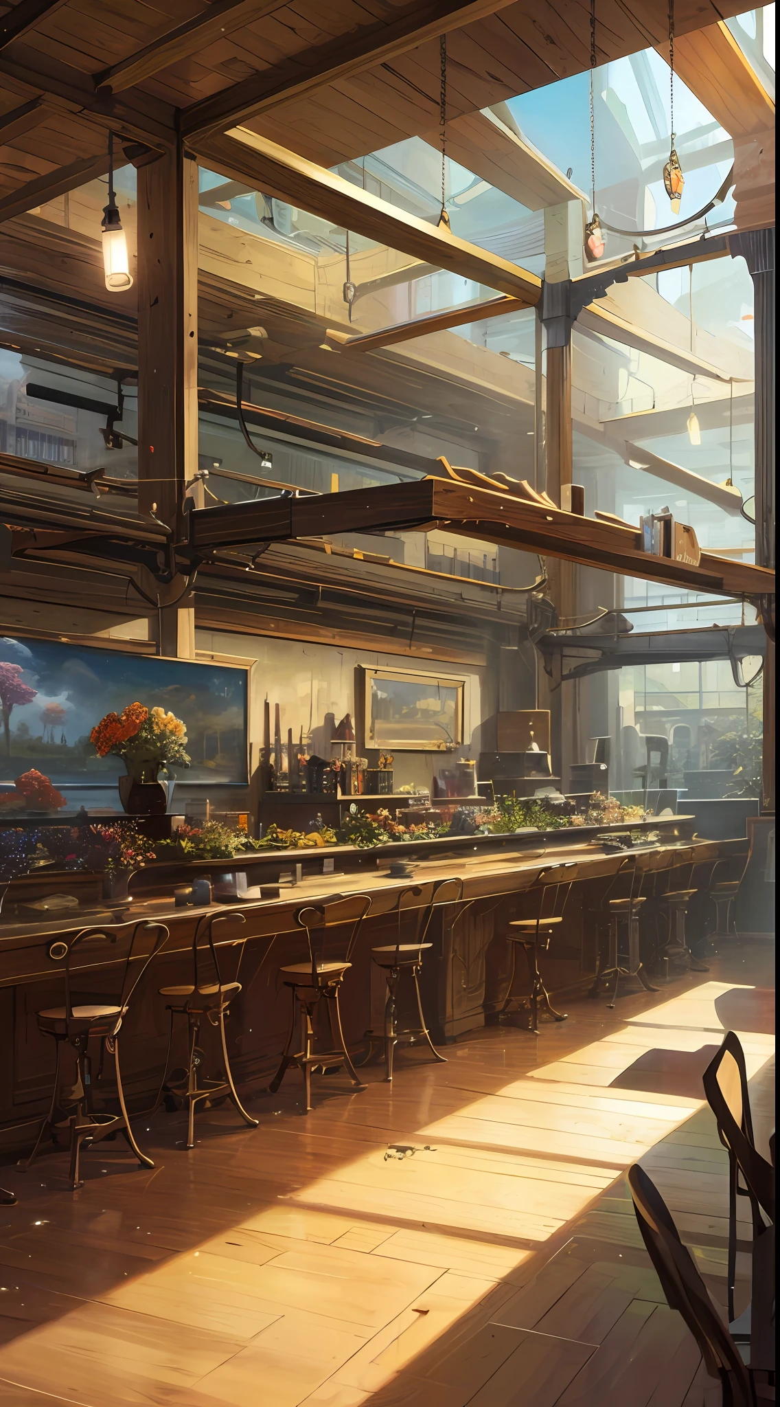 Bloom James Gurney, art station rendering, ultra-wide lens, high definition