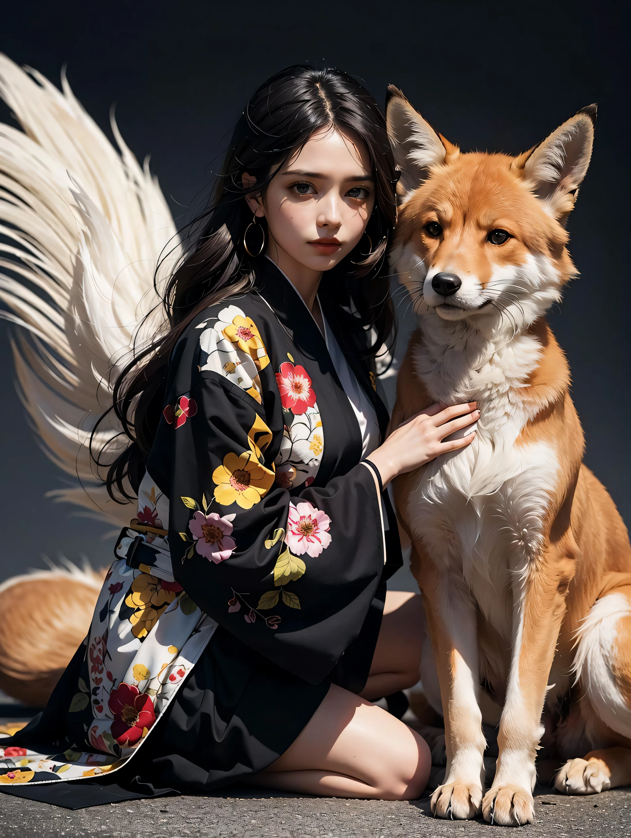 1girl, solo, official art, unity 8k wallpaper, ultra detailed, beautiful and aesthetic, masterpiece, best quality, photorealistic, (abstract background) (zentangle, mandala, tangle, entangle background:0.7) Kitsune, fox mask, haori jacket, foxfire spell, fox familiar, transformation, depth of field, Fantastical Atmosphere, the most beautiful form of chaos, elegant, a brutalist designed, flower of death, ecstasy of flower