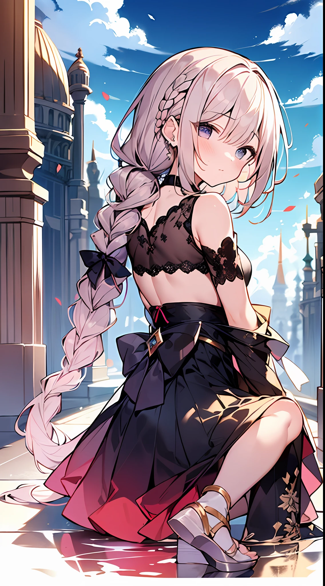 (incredibly absurdres absolutely resolution: 1.5), highest quality, masterpiece, ultra high resolution, 8k, (multiple girls), (gorgeous dresses with many gorgeous and colorful decorations) BREAK shoujo manga style, (), soft line drawing, digital enhancement, shojo manga touch, environmental change scenes, shojo manga core, ( Hair length to the shoulders))), (((short braid))), ancient capital of the West, full body visible angle, entangle, beautiful and aesthetic: 1.5, High quality: 1.3