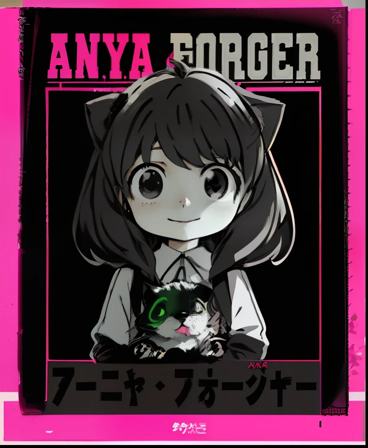 a black and white image of a girl with a cat on her shoulder, anya forger, anya from spy x family, anime style”, anime manga style, annie from league of legends, in style of manga, manga cover art, female protagonist 👀 :8, manga art style, manga style only, manga book anime style, manga cover style, in anime style