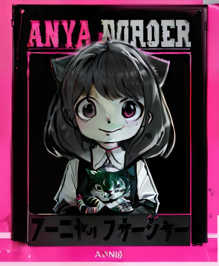 a black and white image of a girl with a cat on her shoulder, anya forger, anya from spy x family, anime style”, anime manga style, annie from league of legends, in style of manga, manga cover art, female protagonist 👀 :8, manga art style, manga style only, manga book anime style, manga cover style, in anime style