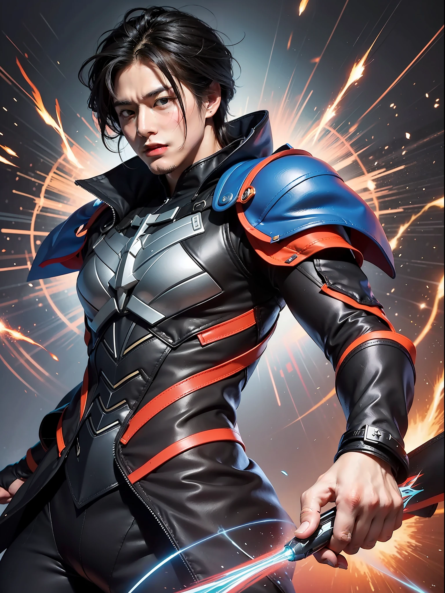 ("Best Category-Fictional Character Illustration" ) "Captivatingly depict Gojo Satoru showcasing his awe-inspiring powers in a visually stunning and action-packed artwork, filled with dynamic energy and vibrant colors."