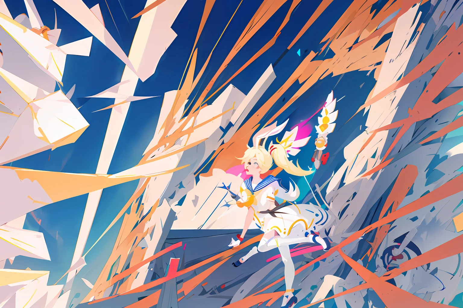 ((Masterpiece, Super Detail, Intricate Detail, Medium Quality, Illustration), One Girl, Solo, Psychedelic, Chaos, Brushwork, Abstract, PCB