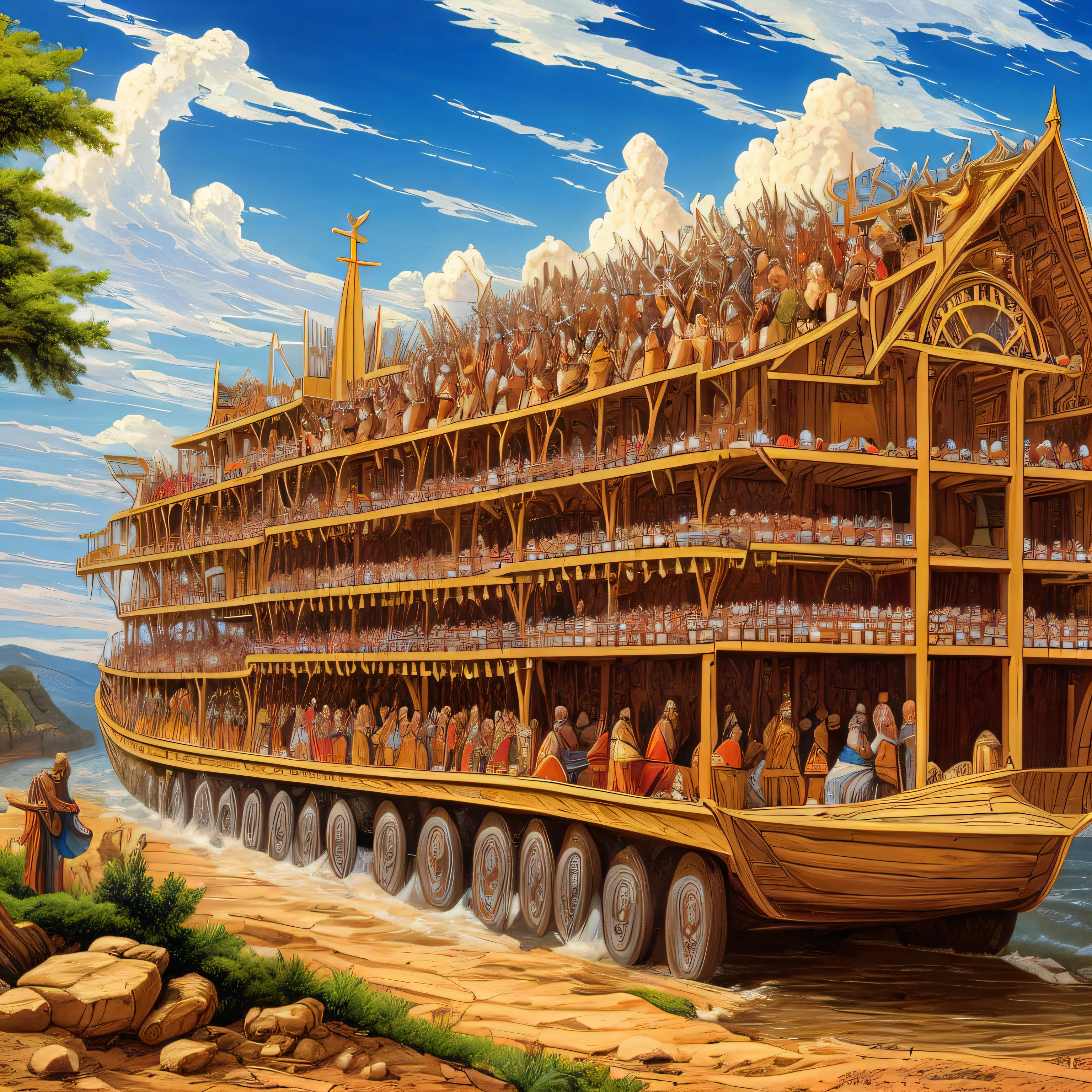 God revealed to Noah his plans and instructed him to build a great ark --auto