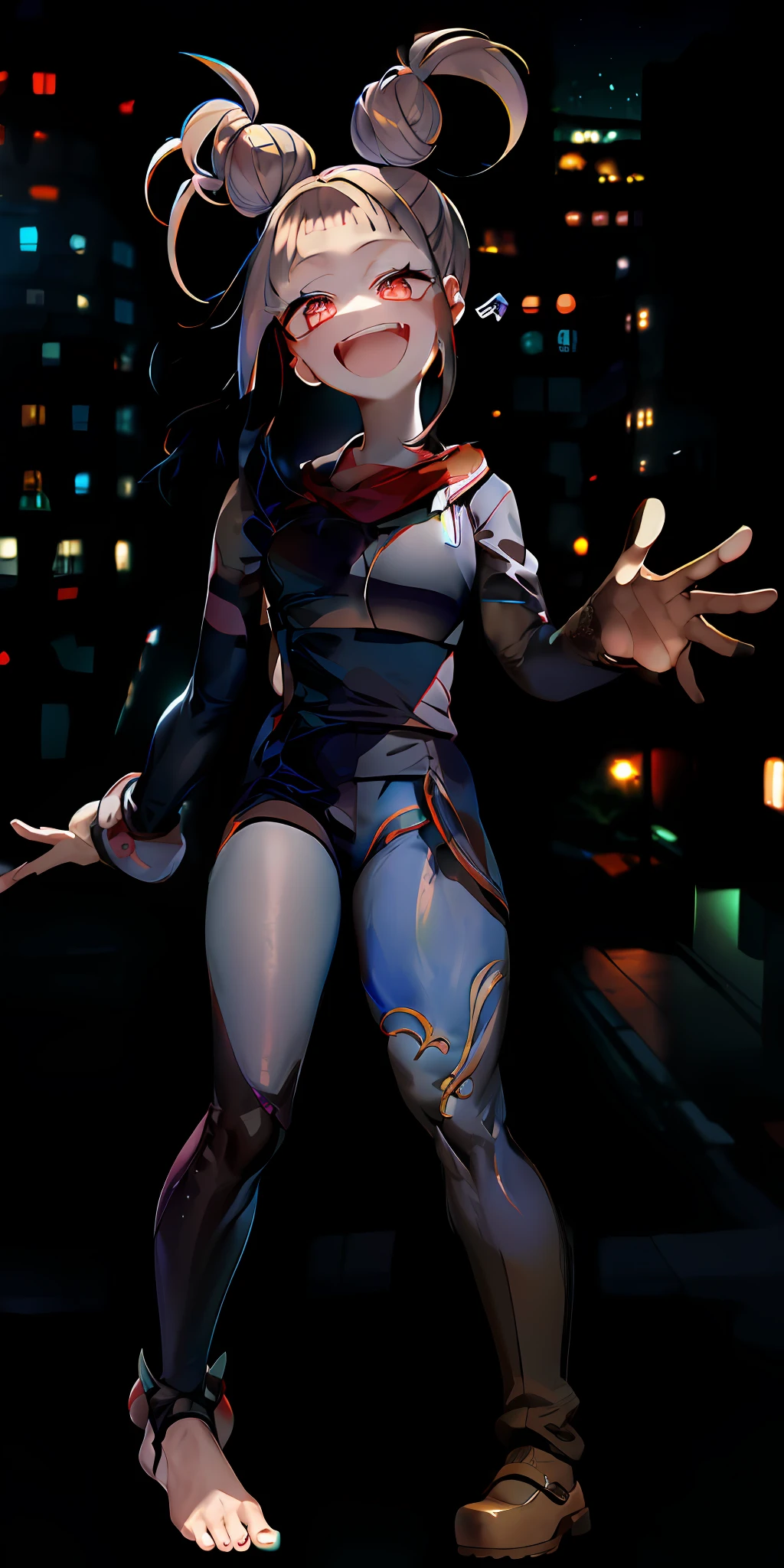 (Background of the scenery is a bright ultra-detailed, well-lit City of Night)