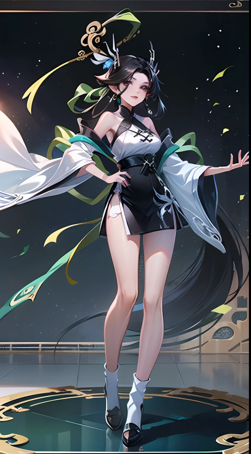 (Masterpiece, Top Quality, Best Quality), ((Wuxia World, Xiuxian, Chinese Wuxia,)), (1 Girl Solo), (Gentle Eyes), (Hanfu, Tulle Streamer), (Hairpin, Long Black Hair), (Hanfu), Light Pink Lips, (Young), Earrings, White Skin, (Clear Facial Features, Detailed Skin Texture, Beautiful Face, Facial Highlight, Perfect Full Body Portrait), White Background, Standing,, Facing the Audience, Slim Figure, 8K UHD, DSLR, Soft Light, High Quality, High resolution, (very detailed CG unity 8k wallpaper)
