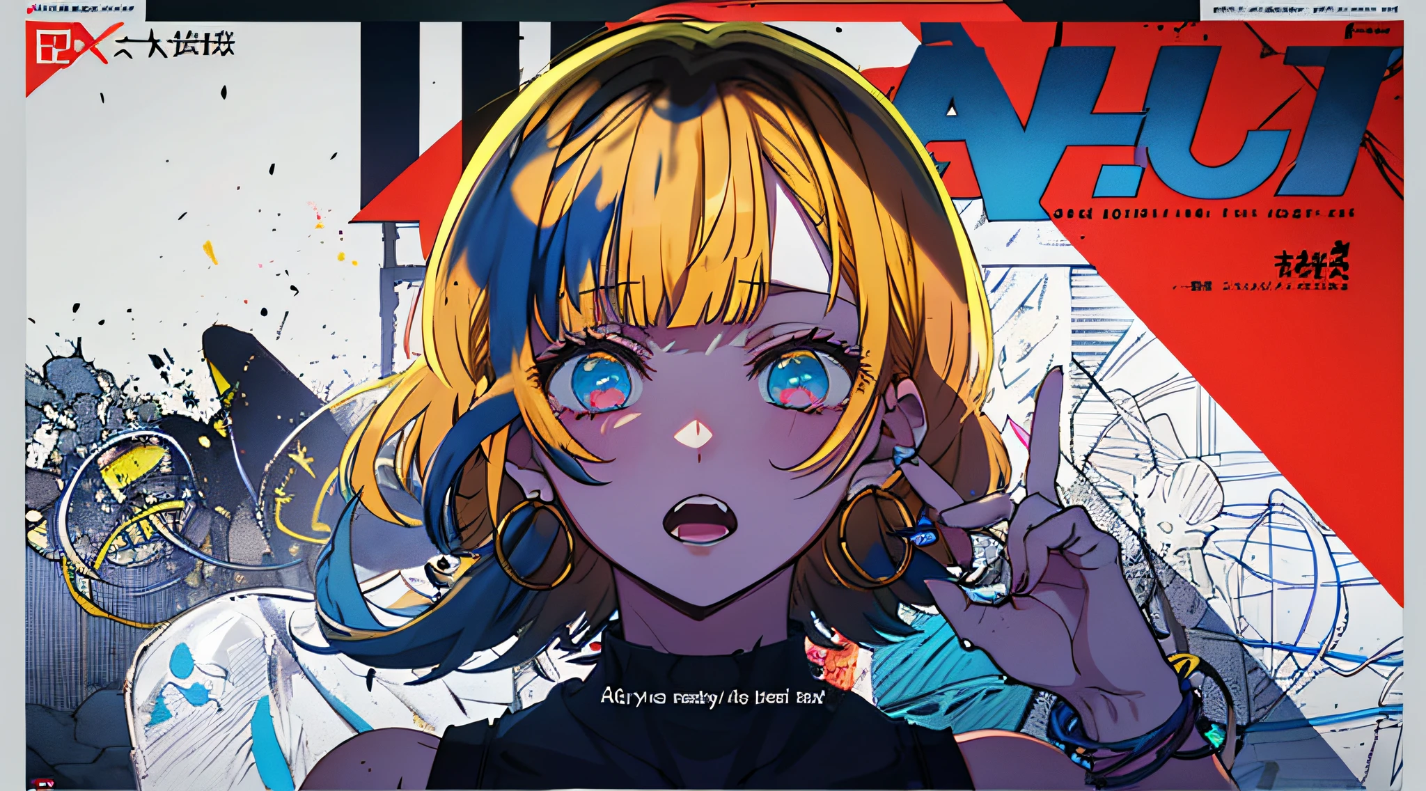 (((dramatic))), (((gritty))), (((intense)))) The movie poster features as the central character. She is shy in the center of the poster, wearing idol outfit, and a determined expression on her face. The background is dark and gritty, with a feeling of drunkenness. The text is bold and eye-catching, with catchy slogans that add to the overall drama and excitement. The color palette is dominated by dark colors, dotted with bright colors, giving the poster a dynamic and visual impact, tachi-e (magazine:1.3), (cover-style:1.3), fashionable, vibrant, outfit, posing, front, colorful, dynamic, background, element, confident, expressive, holding, statement, attachment, majestic, coiled, around, touch, scene, text, cover, bold, eye-catching, title, fashion, font, catchy, title, bigger, eye-catching, modern, trendy, focused, stylish, 1 girl