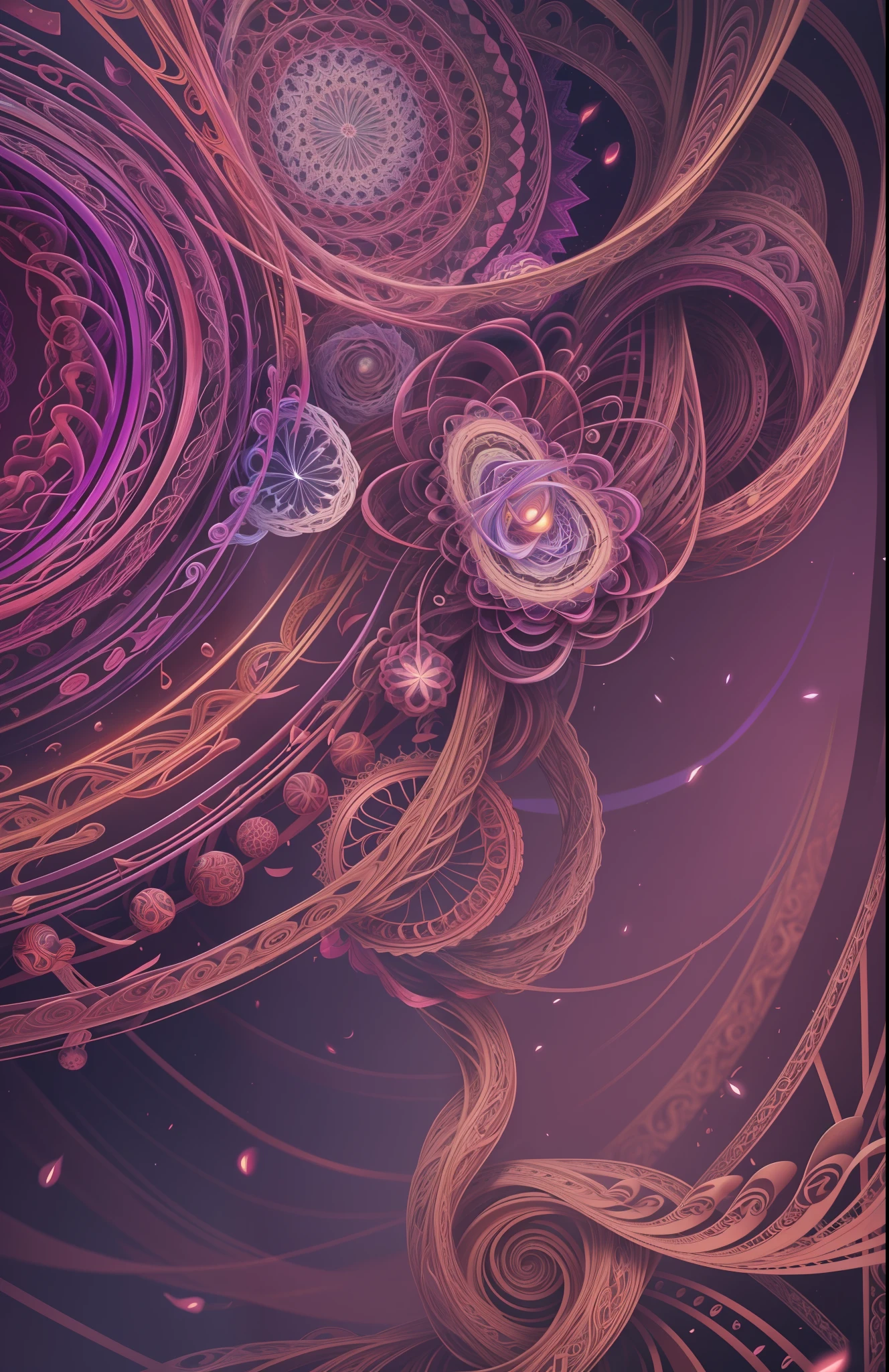 official art, unity 8k wallpaper, ultra detailed, beautiful and aesthetic, masterpiece, best quality, (zentangle, mandala, tangle, entangle), (fractal art:1.3) , 1girl, extremely detailed, dynamic angle, cowboyshot, the most beautiful form of chaos, elegant, a brutalist designed, vivid colours, romanticism, atmospheric, ecstasy of musical notes, streaming musical notes visible